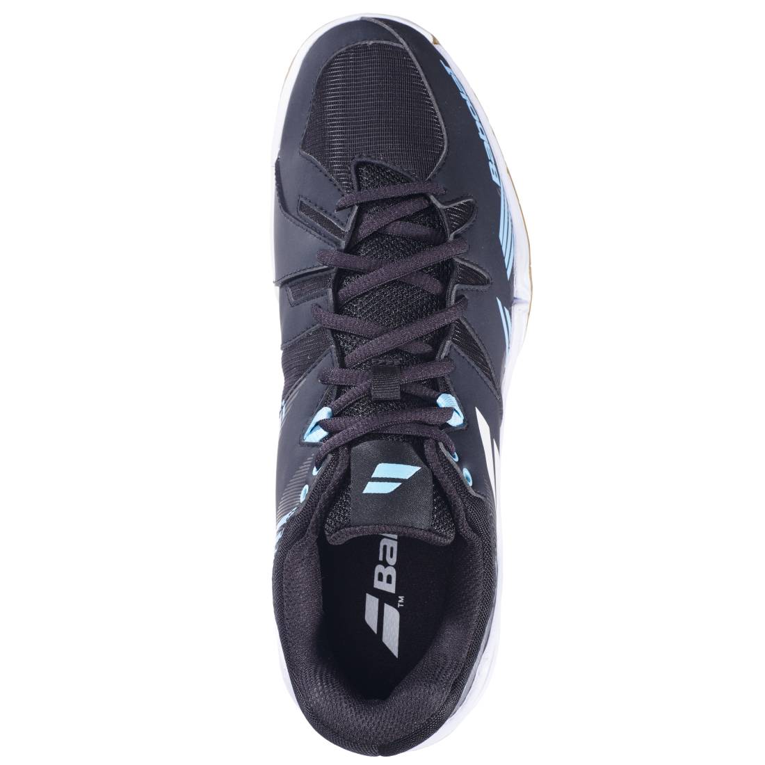 Babolat Shadow Spirit Men's Indoor Court Shoes - Lightweight Tennis Shoes for Badminton & Squash (Black/Light Blue) | Perfect for Indoor Sports & Gym Training