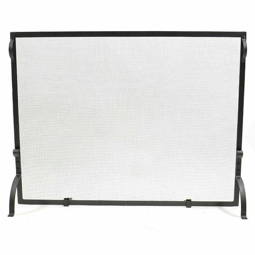 Wrought Iron Fireplace Screen Spark Guard - Black Flat Decorative Fireplace Screen for Home Safety | Perfect for Living Room, Bedroom & Anniversary Gifts