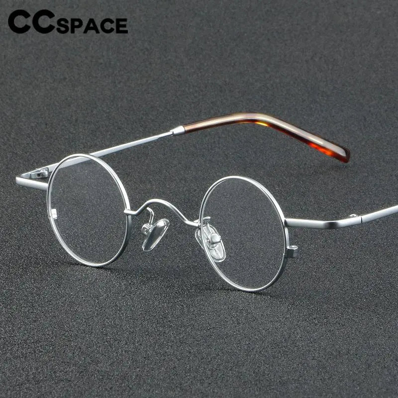 CCspace Unisex Full Rim Round Titanium Eyeglasses 56948 - Lightweight & Durable Frame for Men & Women - Perfect for Reading, Work & Everyday Use