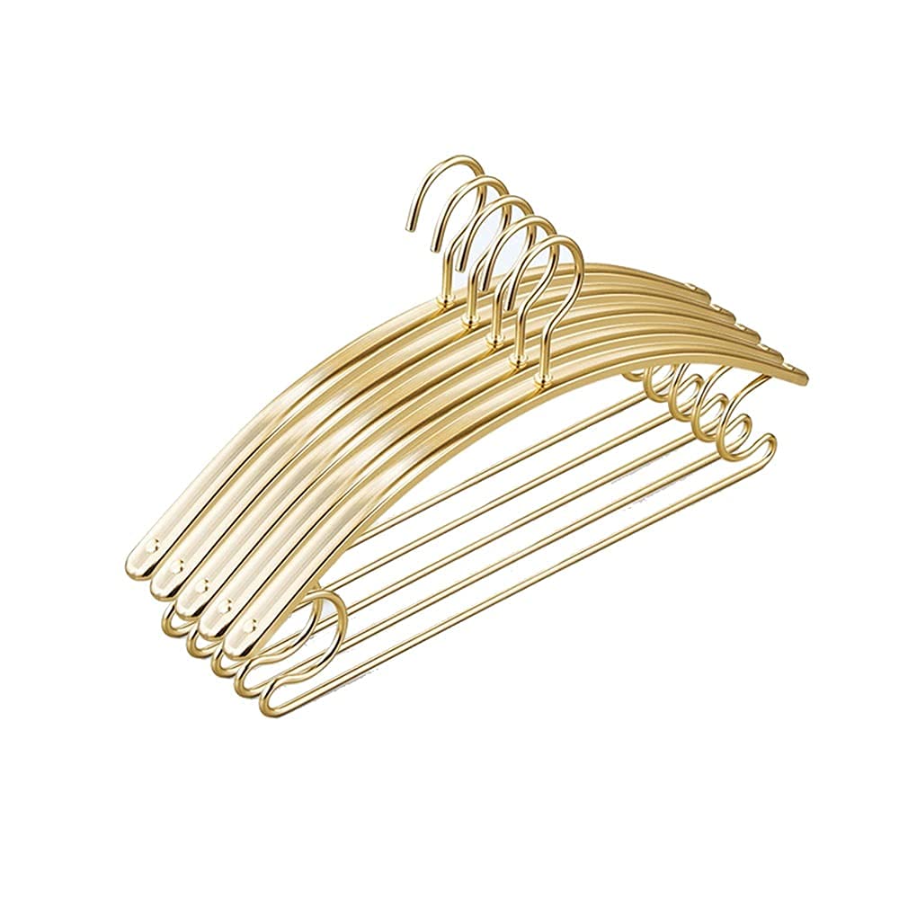 Premium Aluminum Alloy Clothes Hangers - Wide Shoulder Non-Slip Seamless Garment Hangers for Wardrobe Organization (Gold) - Perfect for Home, Closet, Laundry Room & Travel Packing