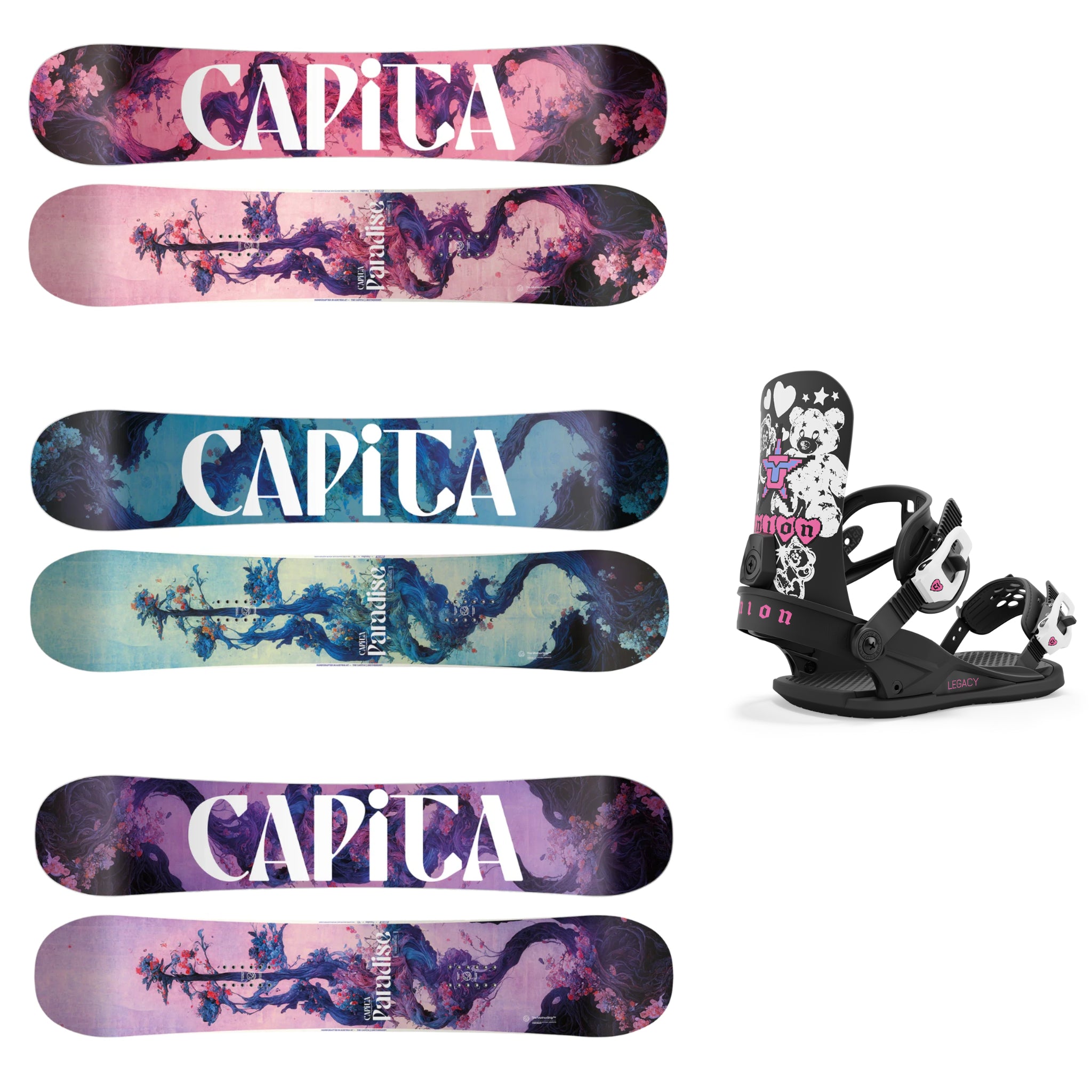 CAPiTA Women's Paradise Snowboard with Union Legacy Bindings 2025 - All-Mountain Freestyle Snowboard for Women | Perfect for Powder, Park & Backcountry Riding