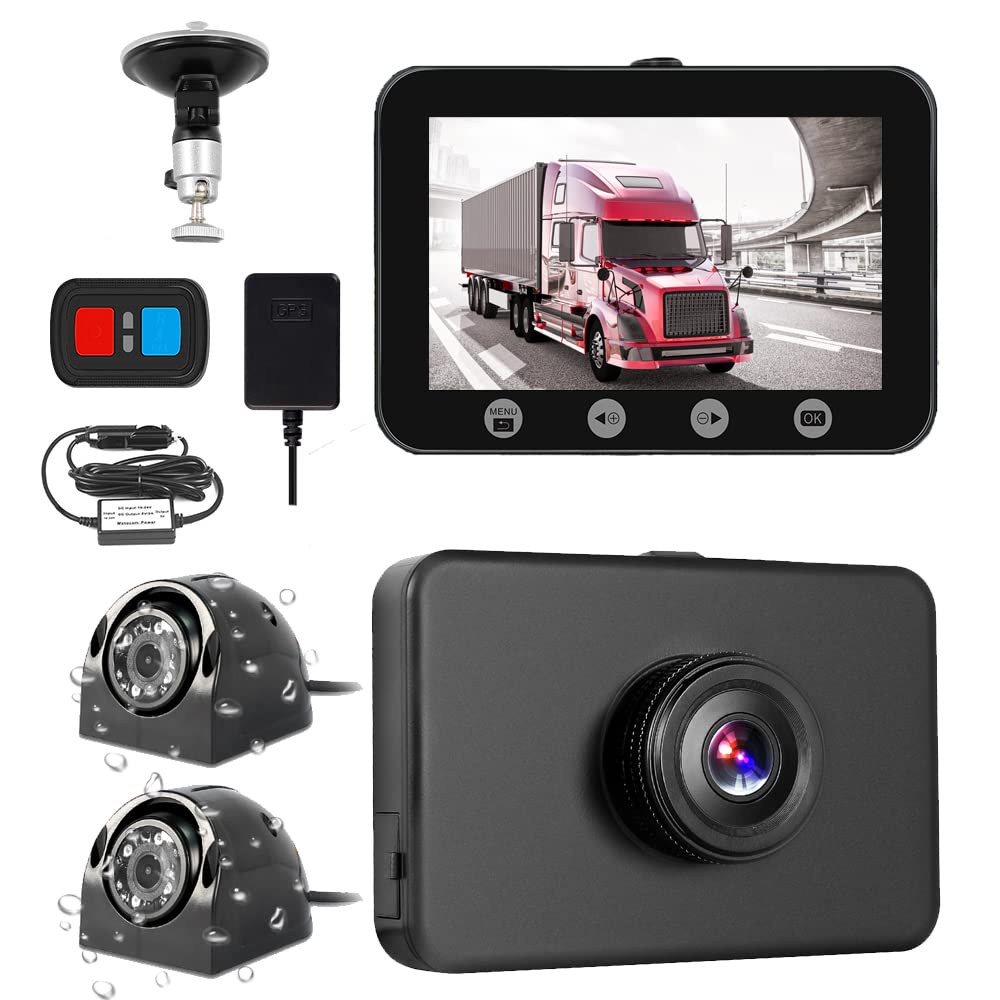 VSYSTO 3CH WiFi Truck Dash Cam with 4.5