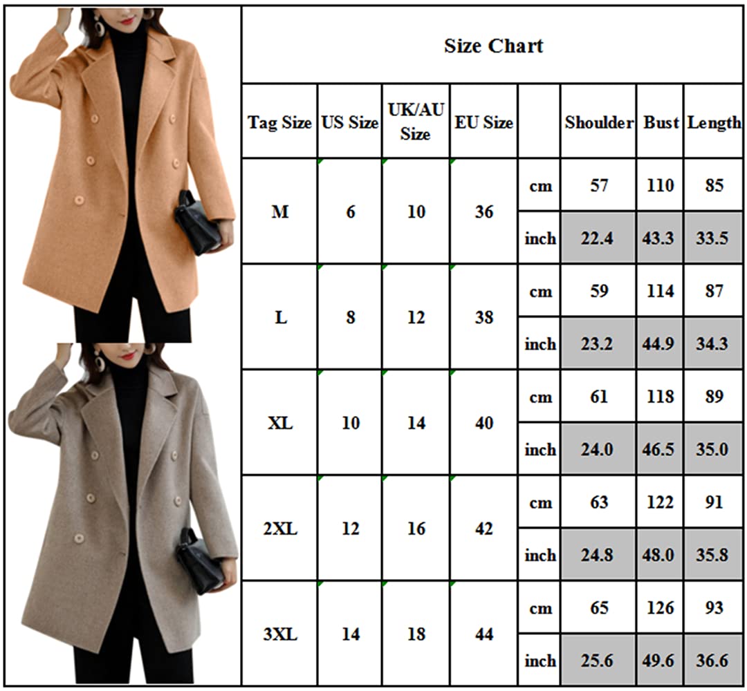 Women's Double Breasted Mid-Length Coat - Solid Black Korean Style Winter Trench Coat with Full Sleeves | Perfect for Office Wear, Business Casual, and Fall/Winter Fashion Outfits