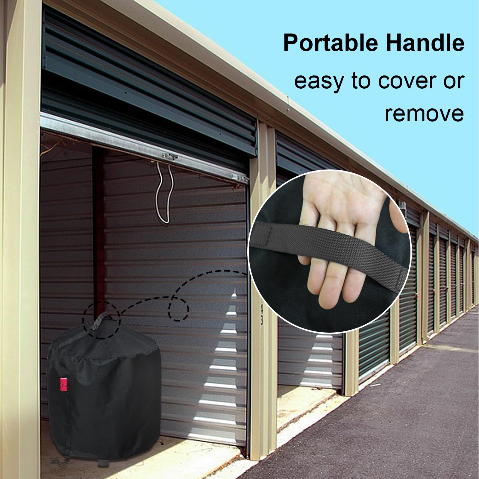 Heavy Duty 600D Waterproof Air Compressor Cover - Durable Black Protection with Handle for CRAFTSMAN, PORTER-CABLE, DEWALT 6 Gallon Pancake Oil-Free Air Compressors (19