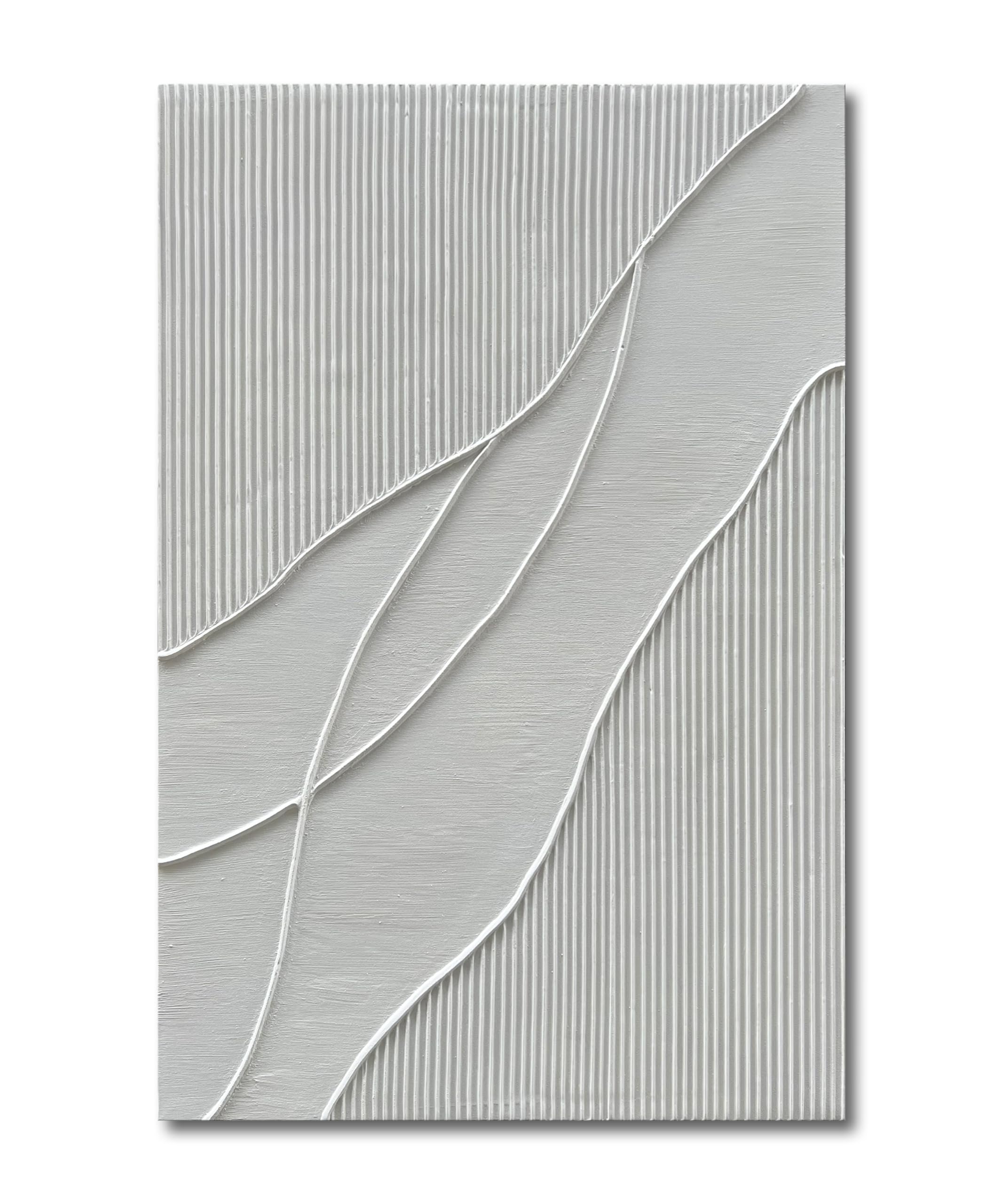 NANKAI Hand-Painted Thick Texture White Minimalist Oil Painting - 45x30 Inch Large Canvas Wall Art for Living Room, Bedroom & Office Decor | Modern Abstract Home Decoration