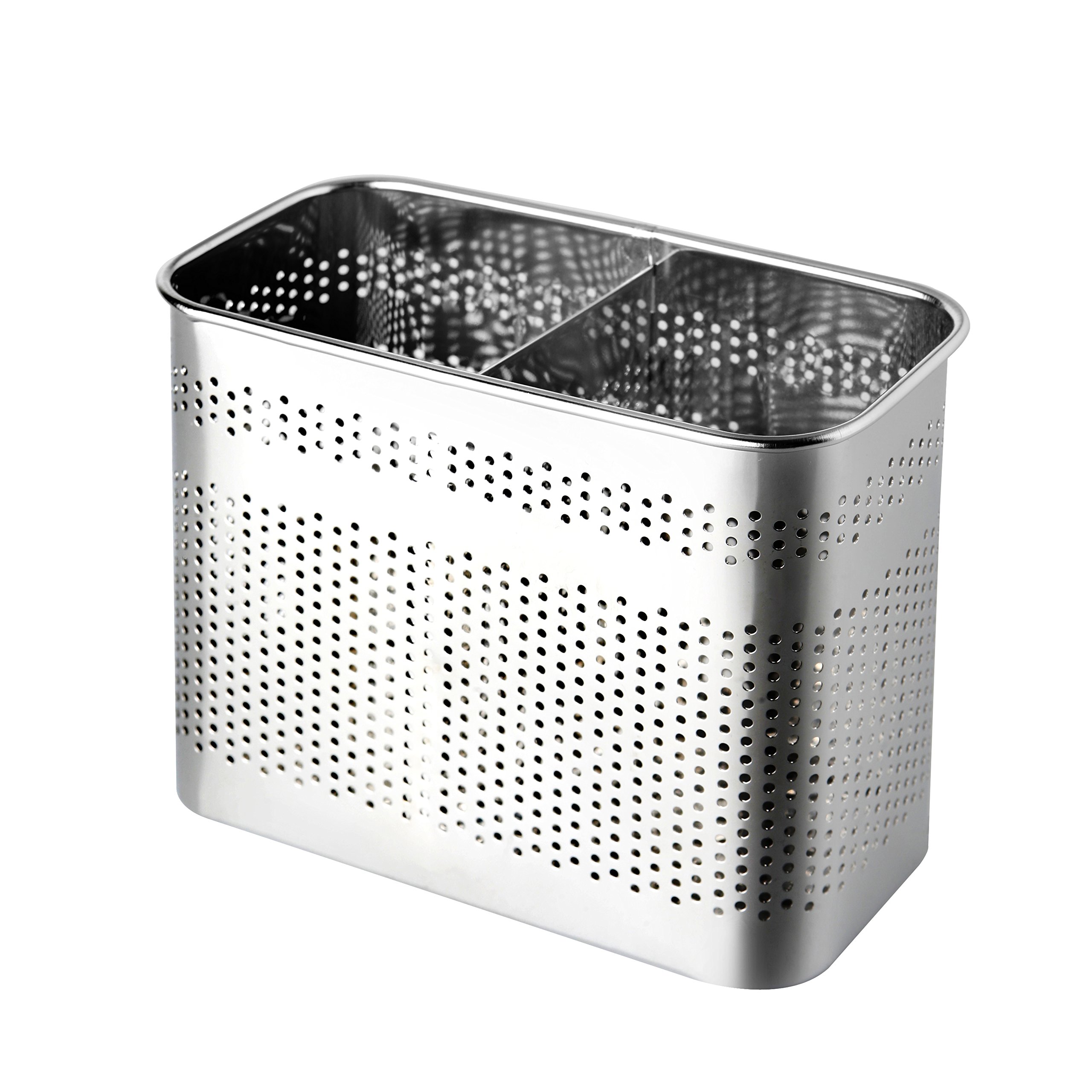 Premium Stainless Steel Cutlery & Chopsticks Holder - Medium Square Kitchen Utensil Organizer for Drawer or Countertop | Dishwasher Safe | Perfect for Asian Dining, Restaurant, or Home Kitchen Organization