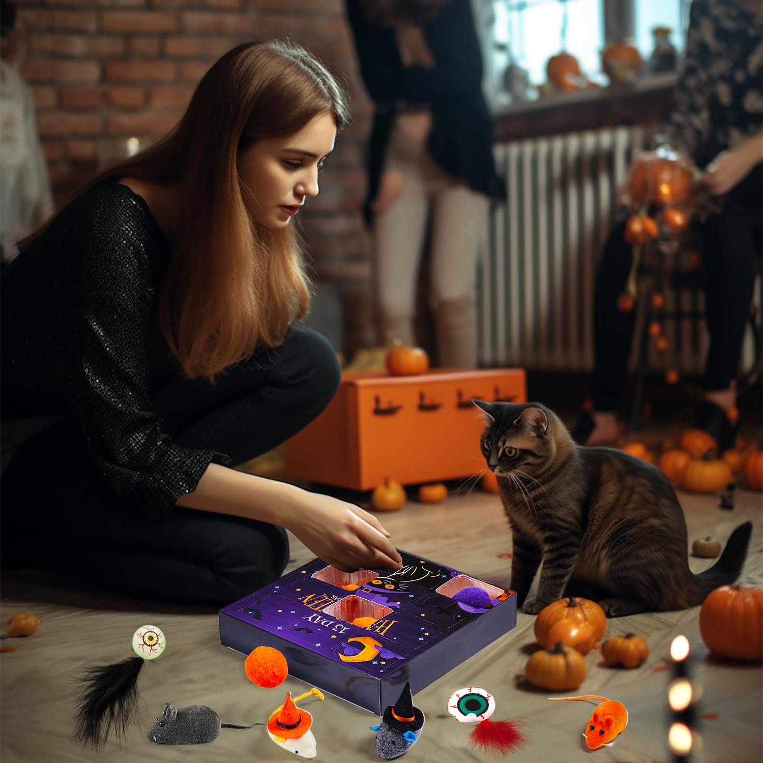 2024 Halloween Cat Advent Calendar - 13 Day Countdown with Assorted Cat Toys | Fun Kitten Halloween Gifts for Cat Lovers | Perfect for Halloween Parties & Pet Celebrations
