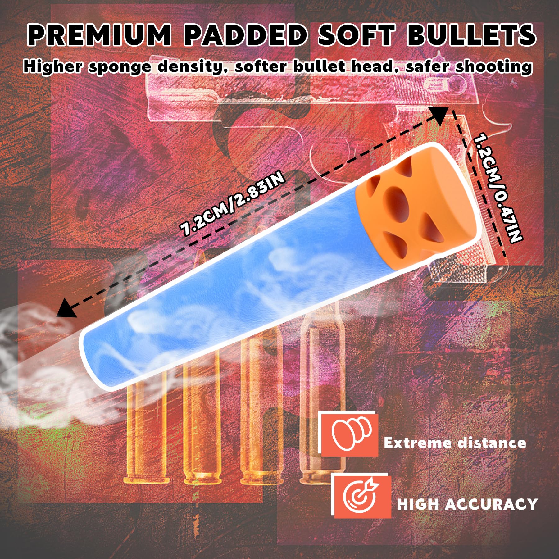 BOROLA 100Pcs Soft Hollow Foam Refill Waffle Darts - Compatible with Nerf Elite Series Blasters - Perfect for Nerf Battles, Target Practice & Indoor/Outdoor Play