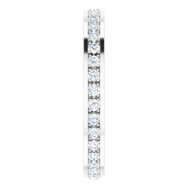 0.50 Carat Round Diamond Eternity Band for Women - 14K White Gold Wedding Ring - Perfect for Anniversaries, Engagements & Special Occasions
