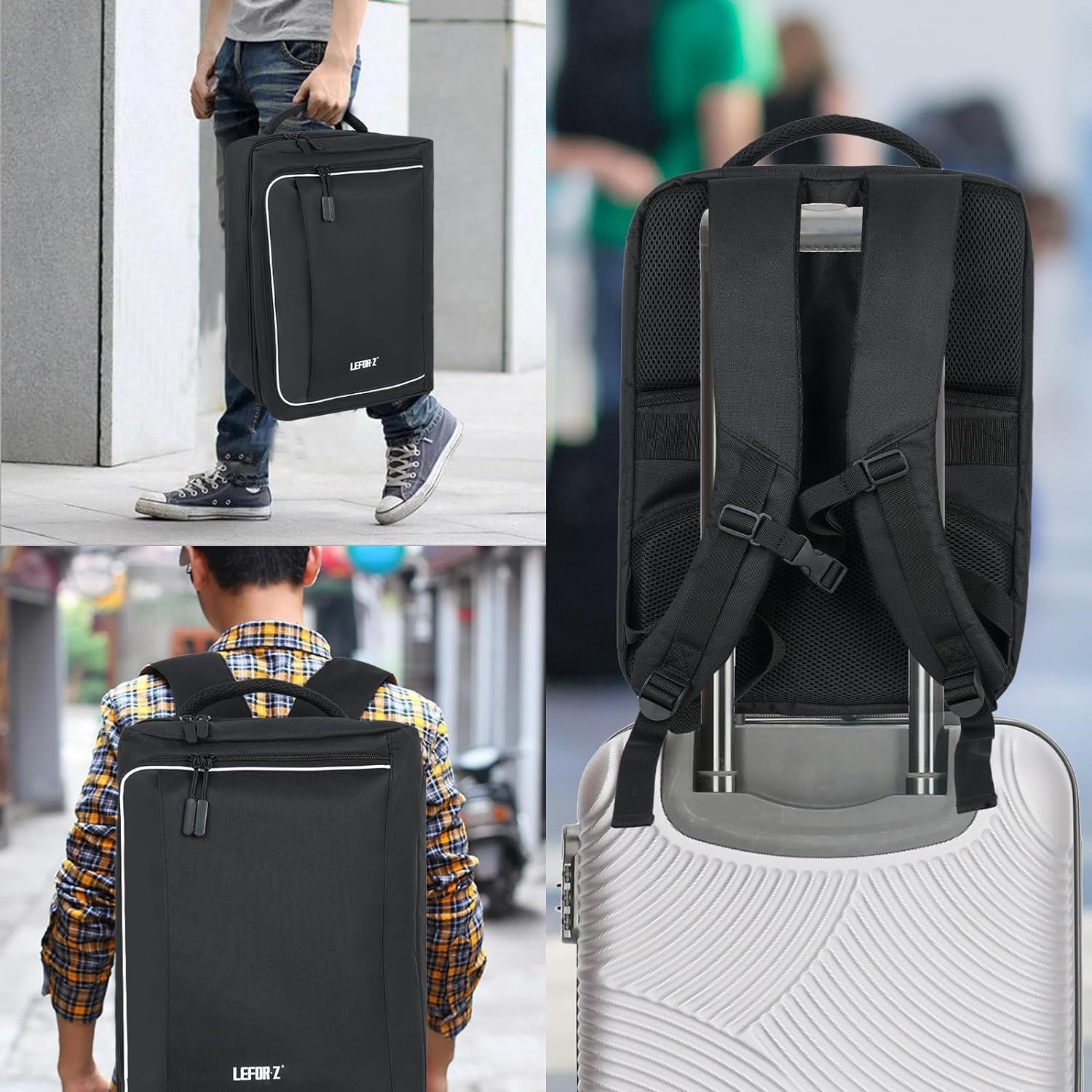 IVODEELA PS5 Travel Backpack - Slim Console Carrying Case with Storage for PS5 Controllers, Game Discs, Charger Accessories, Monitor, Laptop & Headphones - Perfect for Gaming Travel & Commuting (Black)