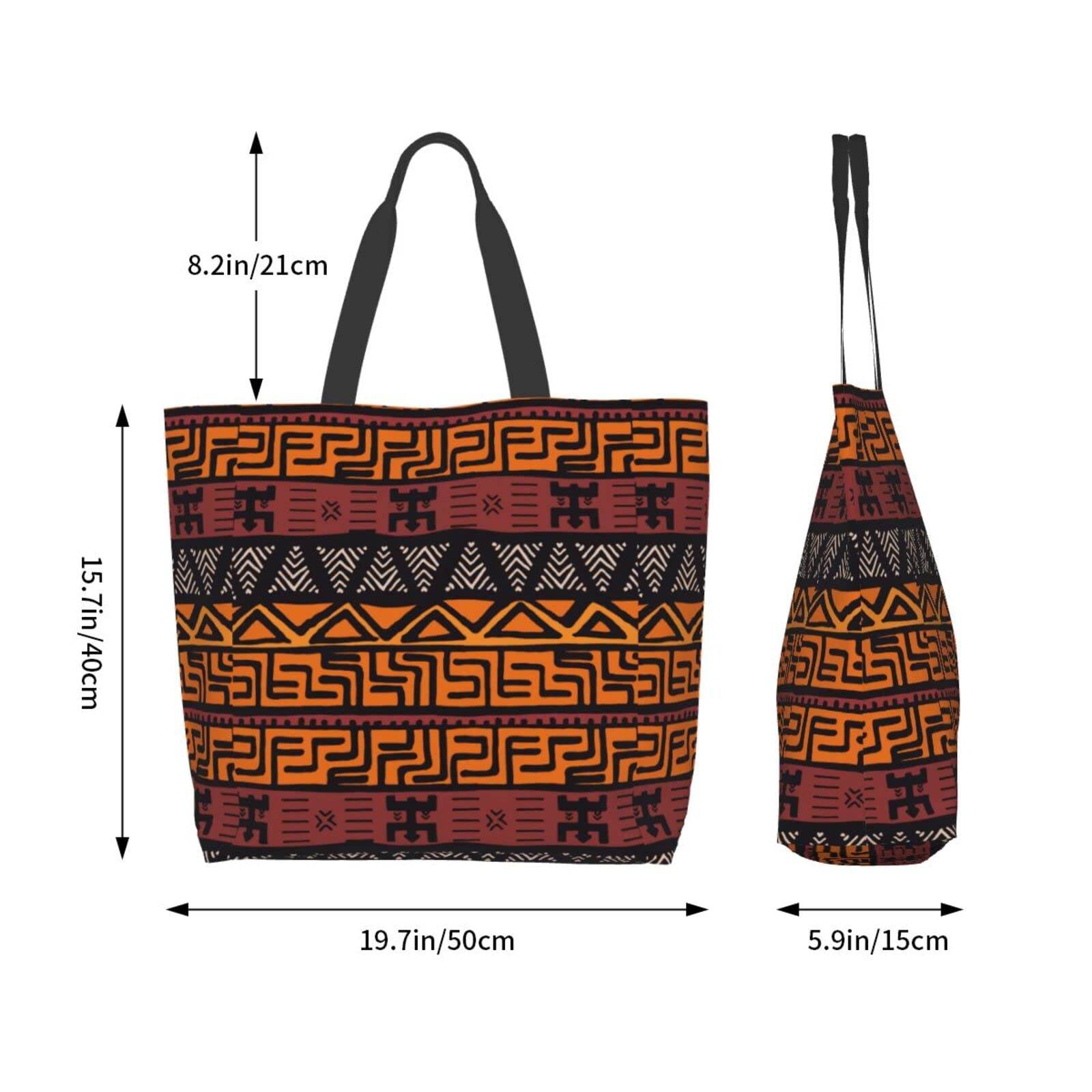 African Tribal Print Shoulder Tote Bag - Handmade Ethnic Crossbody Purse for Women - Perfect for Shopping, Groceries, Beach & Casual Outings