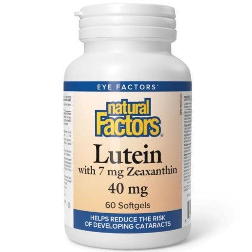Natural Factors Lutein 40mg with Zeaxanthin - 60 Softgels for Eye Health & Vision Support - Premium Eye Supplement for Macular Protection & Blue Light Defense - Perfect for Computer Users & Gamers