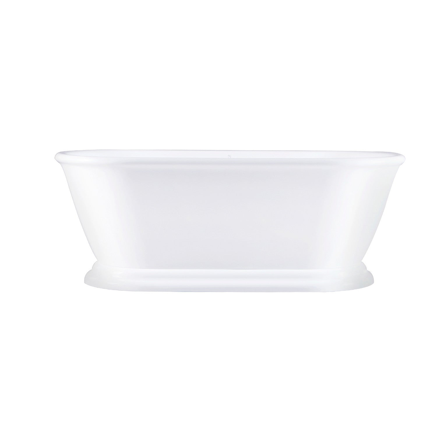 Aqua Eden 66 Inch Acrylic Oval Double Ended Freestanding Bathtub - Glossy White Pedestal Soaking Tub with Drain (No Faucet Holes) | Luxury Bathroom Upgrade for Spa-Like Relaxation