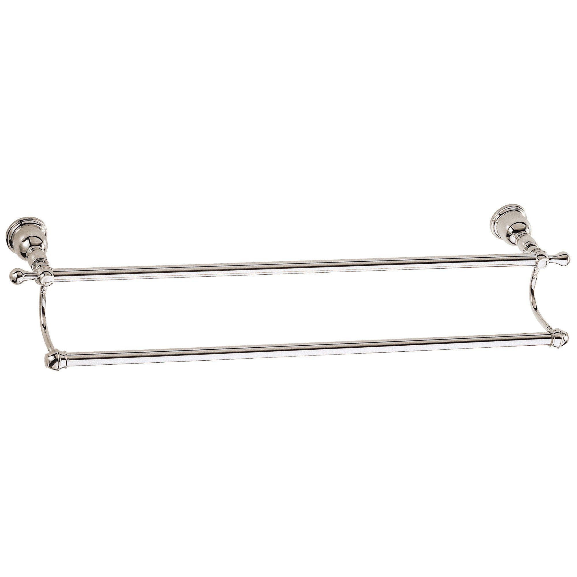 Danze Opulence Traditional Style 24-Inch Polished Nickel Double Towel Bar - Bathroom Towel Rack for Spa, Hotel & Home Decor