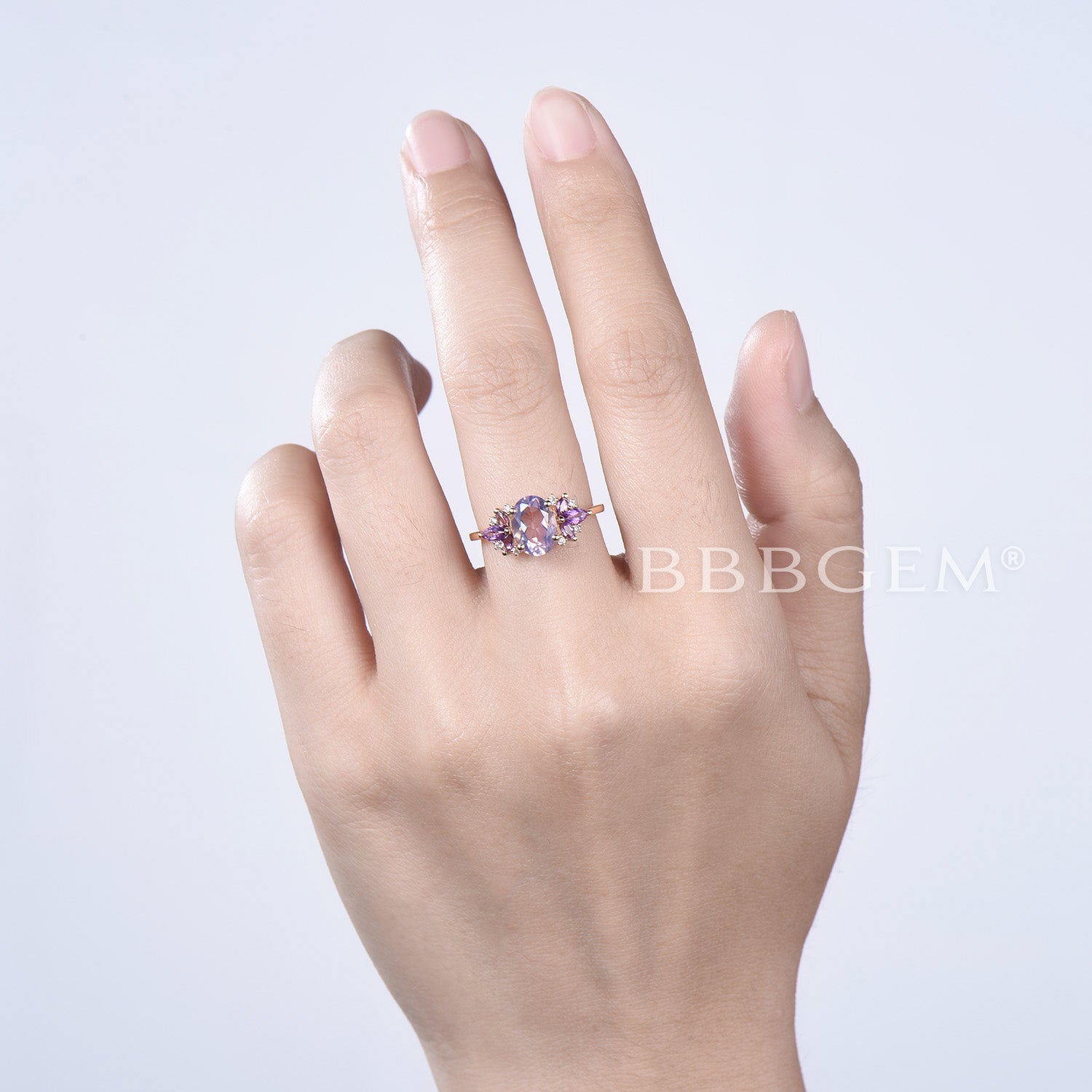 Oval Cut Lavender Amethyst Engagement Ring - Vintage Cluster Wedding Band for Women | Perfect for Proposals, Anniversaries & Romantic Occasions