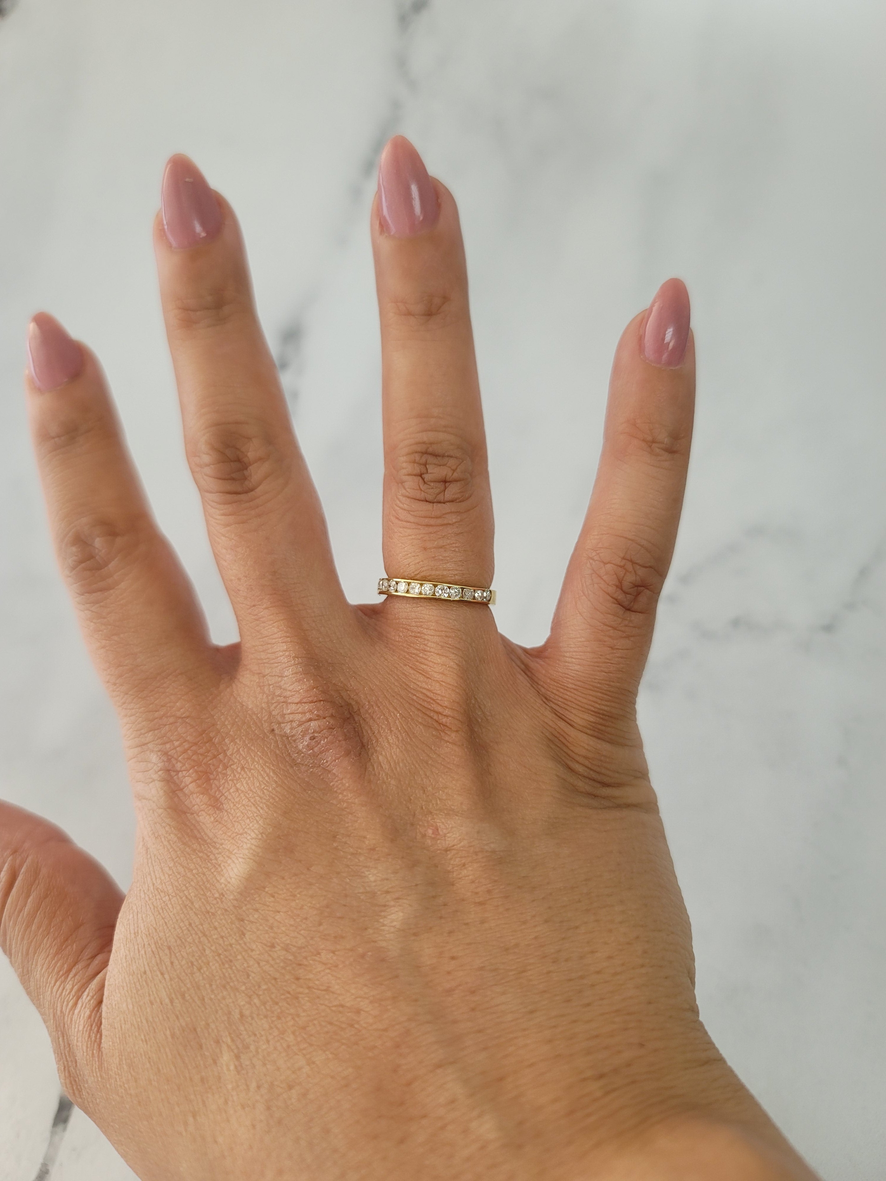 0.5 Carat Diamond Wedding Band Ring for Women - 14K Yellow Gold Engagement Ring, Anniversary Gift for Her, Bridal Jewelry for Special Occasions