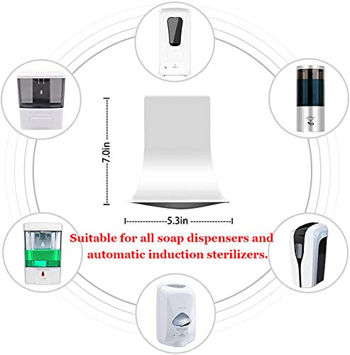 Automatic Hand Sanitizer Dispenser Drip Tray - Wall Mount Alcohol Catch Tray for Foam & Spray Soap Dispensers - Easy to Clean White Drip Catcher - Perfect for Restrooms, Hospitals, Offices & Public Spaces