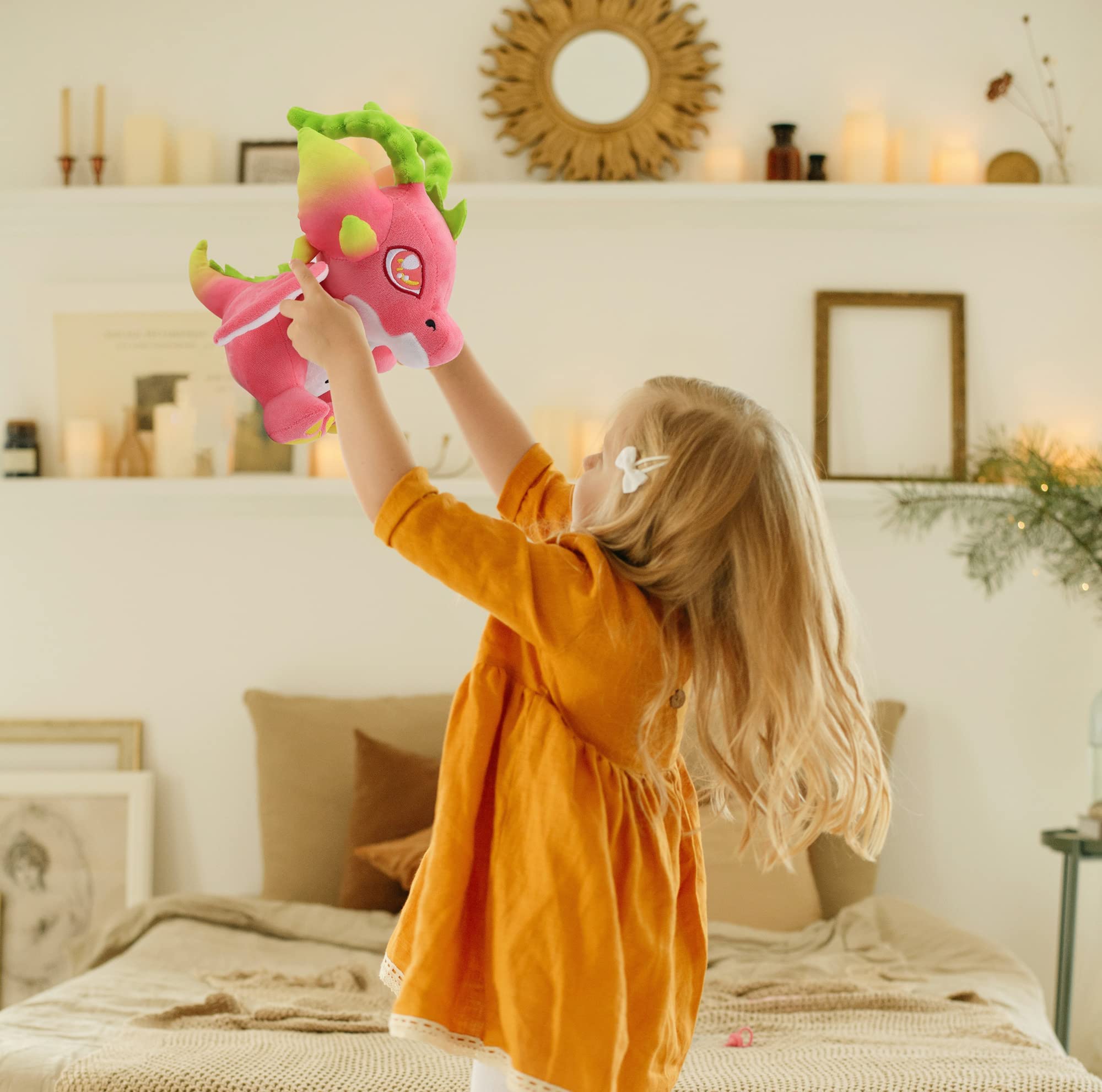 Dragon Fruit Plush Toy - Soft Stuffed Animal with Wings, Cute Pillow Gift for Girls & Kids | Perfect for Birthday, Nursery Decor & Cuddling