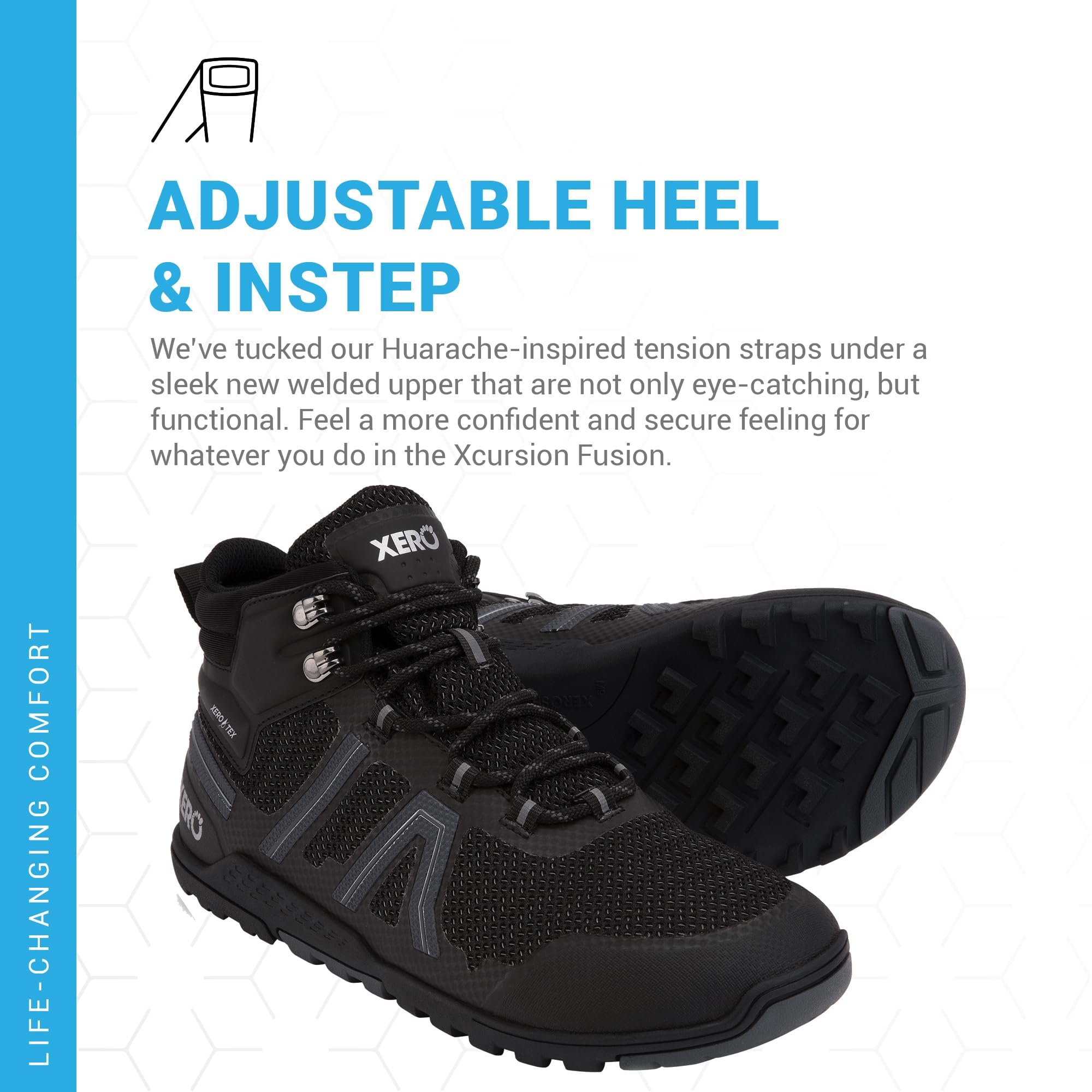 Xero Shoes Men's Barefoot Hiking Boots - Xcursion Fusion Waterproof Trail Shoes with Wide Toe Box & Zero Drop Design | Lightweight Minimalist Outdoor Footwear for Trekking, Camping & Backpacking Adventures