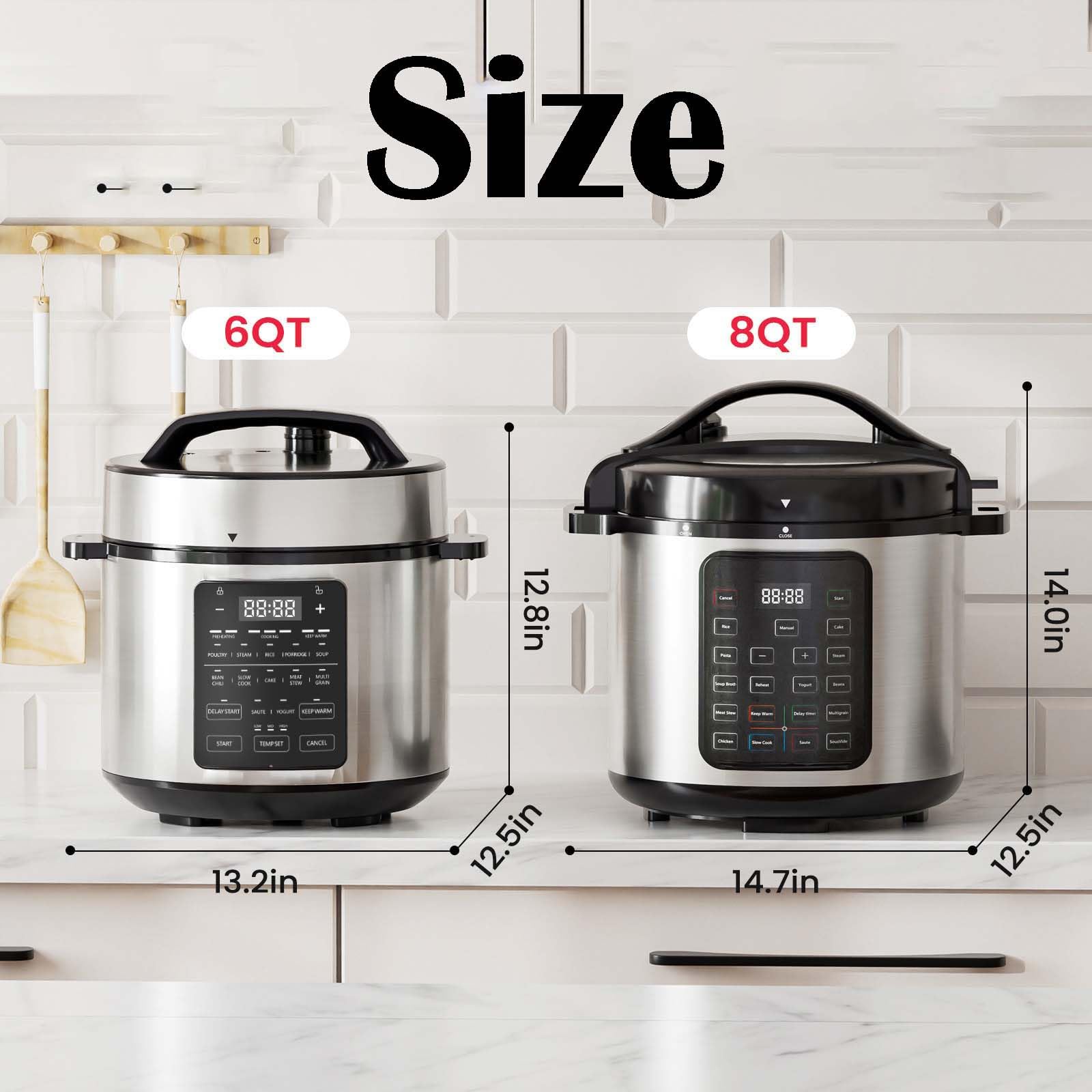 12-in-1 Electric Pressure Cooker Multi-Function | Slow Cooker, Rice Cooker, Steamer, Food Warmer & Baby Bottle Sterilizer | 6 Quart Stainless Steel Black | Perfect for Meal Prep, Family Dinners & Baby Care