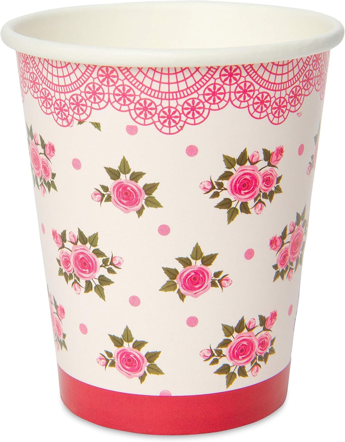 Royal Bluebonnet Rose Paper Plates and Napkins Set of 24 - Heavy Duty 400 GSM Disposable Floral Party Supplies for Birthday, Mother's Day & Easter Brunch Decorations - Perfect for Spring Garden Parties, Baby Showers and Bridal Luncheons