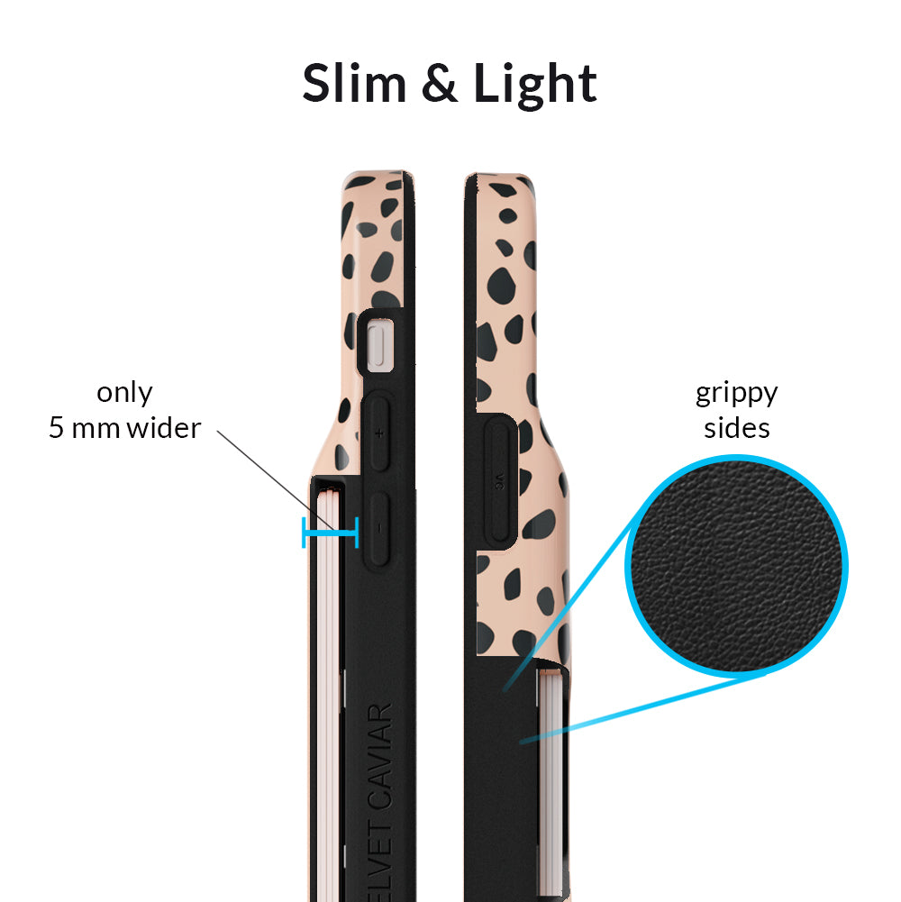 Spotted Cheetah Print iPhone Wallet Case - Slim Protective Phone Cover with Card Holder for iPhone 13/14/15 Pro Max | Perfect for Travel, Shopping & Everyday Use