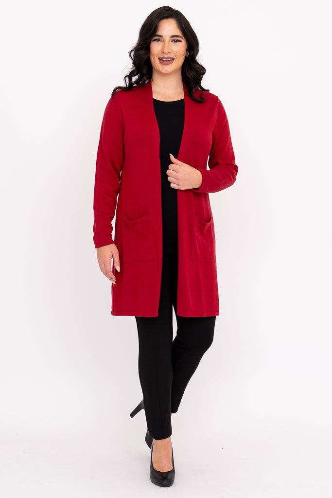Justine Sweater - Soft Bamboo Cotton Knit Top with Lipstick Red Color | Perfect for Casual Wear, Office Outfits & Date Nights
