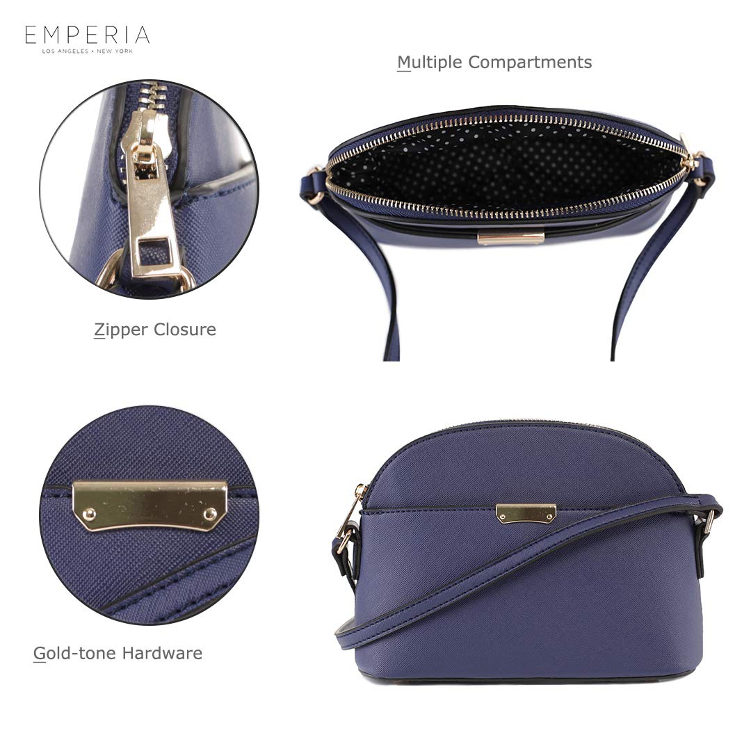 Emperia Faux Leather Crossbody Bag for Women - Stylish Dome Shoulder Purse for Daily Use