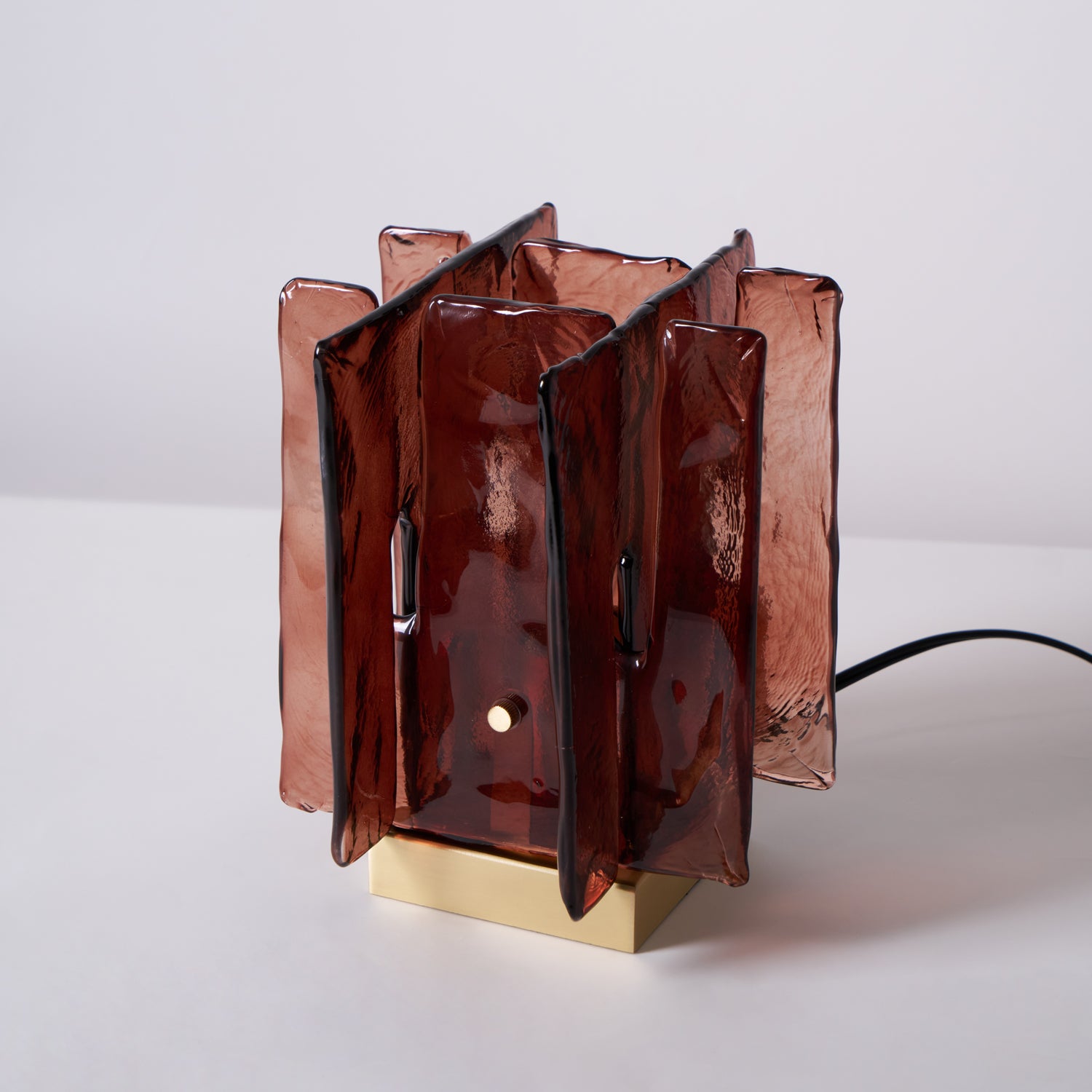 Amber LED Table Lamp with Wooden Base - Modern Nightstand Light for Bedroom, Living Room, Office | Warm Glow & Dimmable for Cozy Ambience