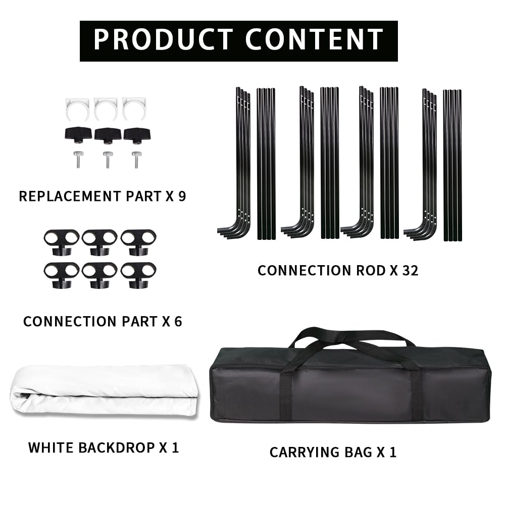 GSKAIWEN 7.87ft x 13.12ft White Photography Backdrop with Stand - Portable Large Wrinkle-Resistant Collapsible Background for Studio, Video Shooting, Product & Portrait Photography - Perfect for YouTube Videos, Headshots, and E-commerce Product Photos