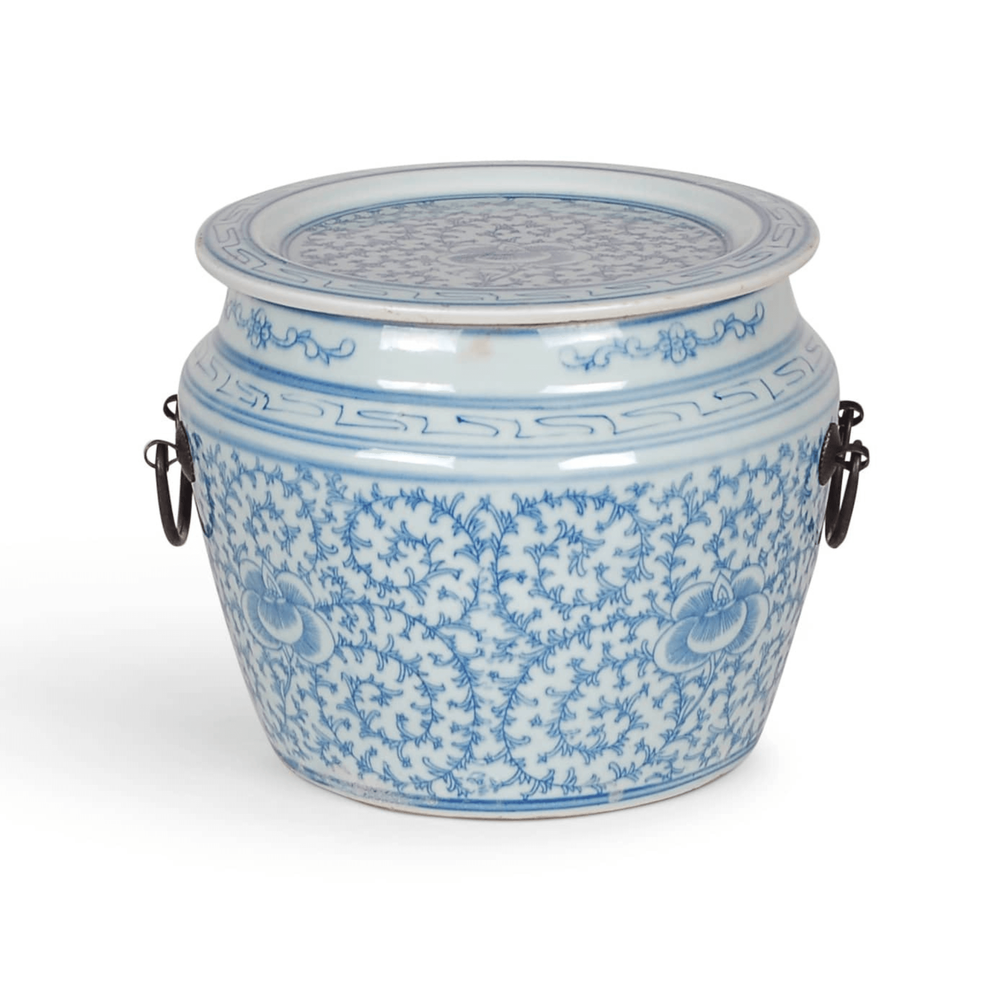 7-Piece Blue and White Floral Porcelain Lidded Jar Set - Elegant Home Decor for Kitchen Storage, Bathroom Organization, and Wedding Favors