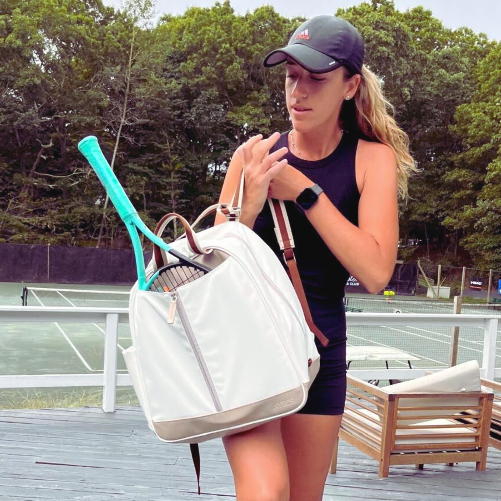 **Stylish Women's Tennis Backpack - Lightweight Padel & Pickleball Bag Holds 2 Rackets | Perfect for Gym, Court & Travel | Durable & Spacious Tennis Racket Bag for Women**