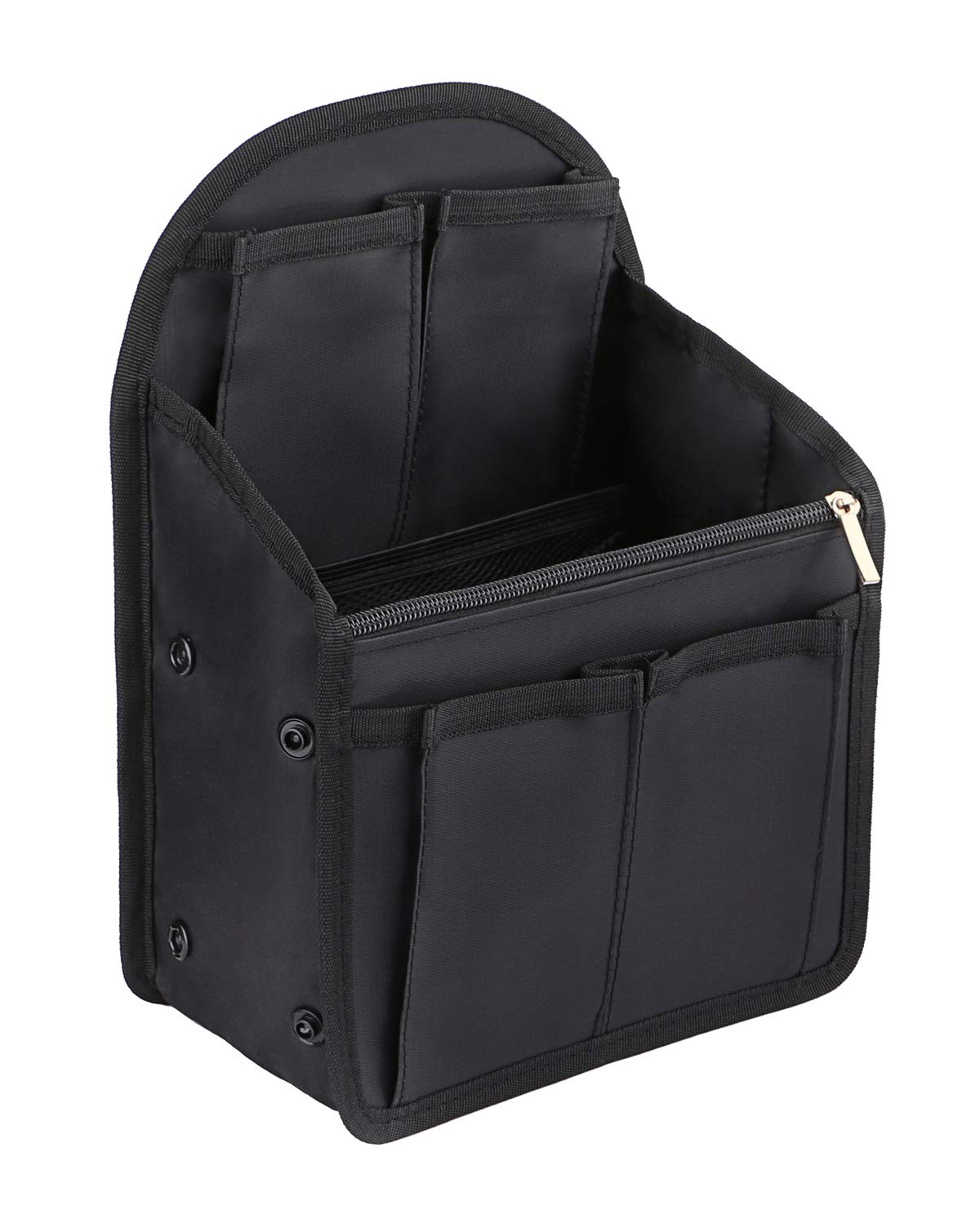 Deesoo Functional Backpack Organizer Insert - Small Travel Organizer for Rucksack, Diaper Bag, Purse (Black) - Perfect for Travel, Work, School & Daily Commute