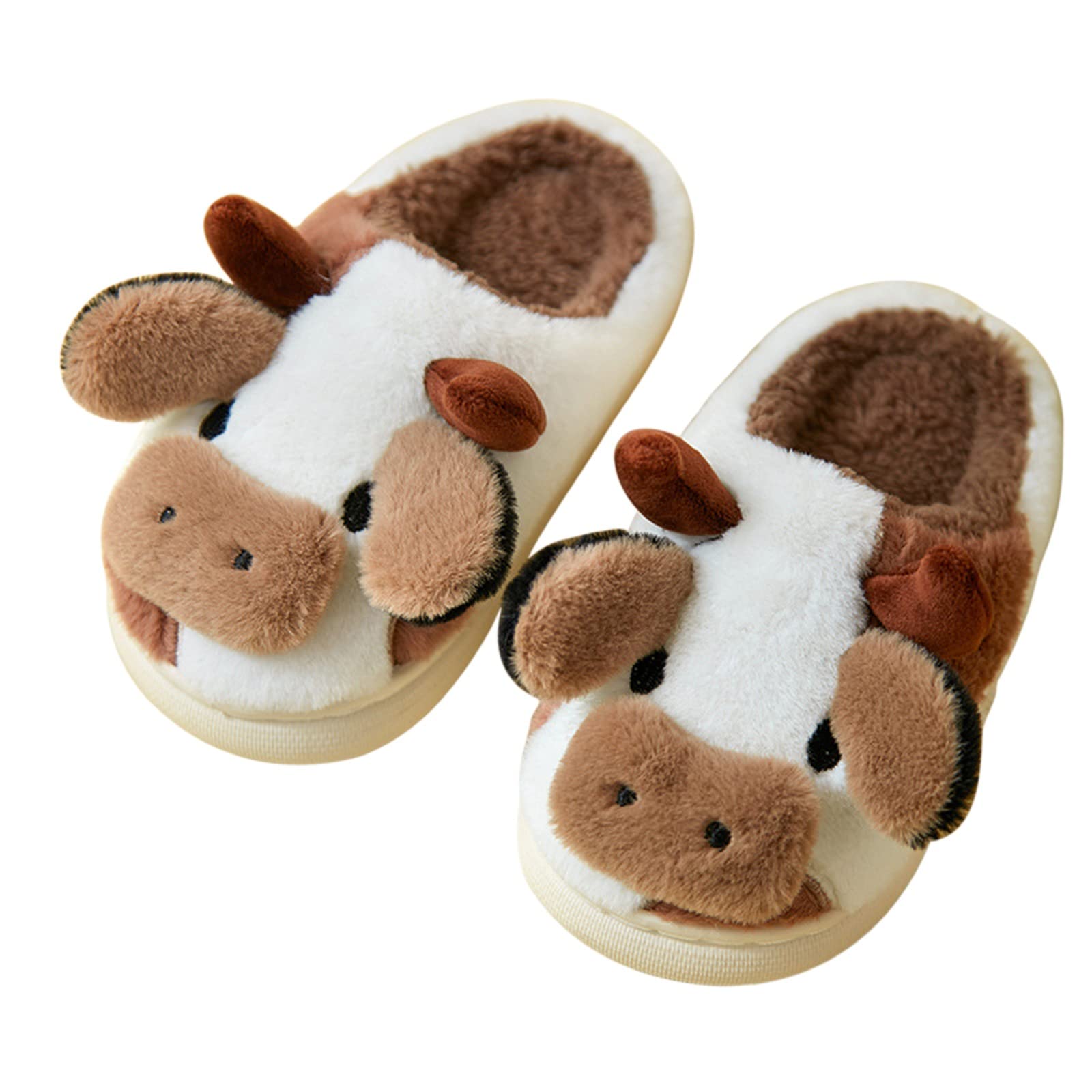 Menore Cartoon Animal Fuzzy Slippers for Women & Girls - Warm Winter Plush House Slippers with Non-Slip Sole - Cute 3D Animal Design Indoor Home Shoes - Perfect for Bedroom, Lounge & Cozy Home Wear