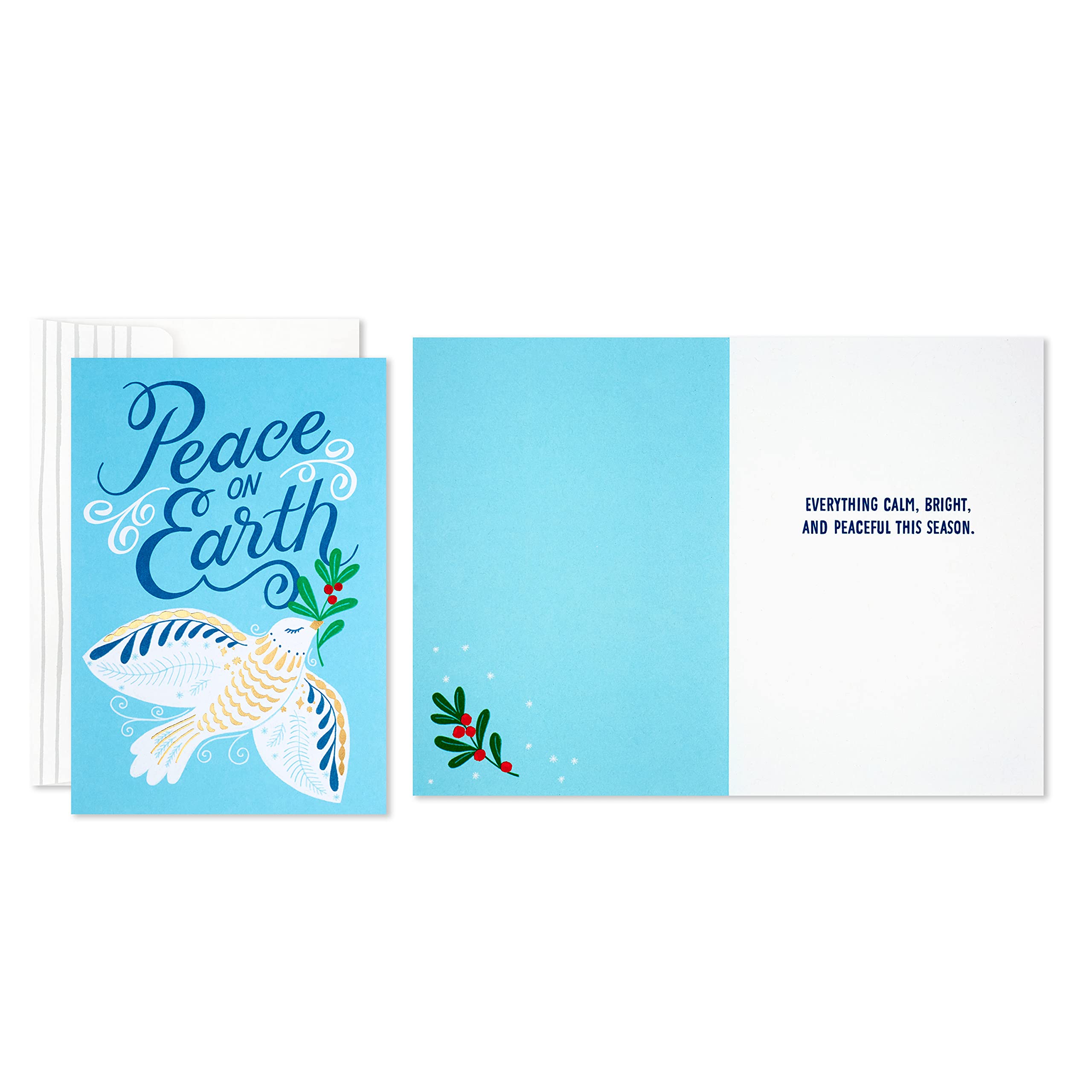 Hallmark Good Mail Christmas Cards or Hanukkah Cards Assortment - Peace on Earth (3 Greeting Cards with Envelopes) - Perfect for Holiday Wishes, Seasonal Greetings & Festive Celebrations