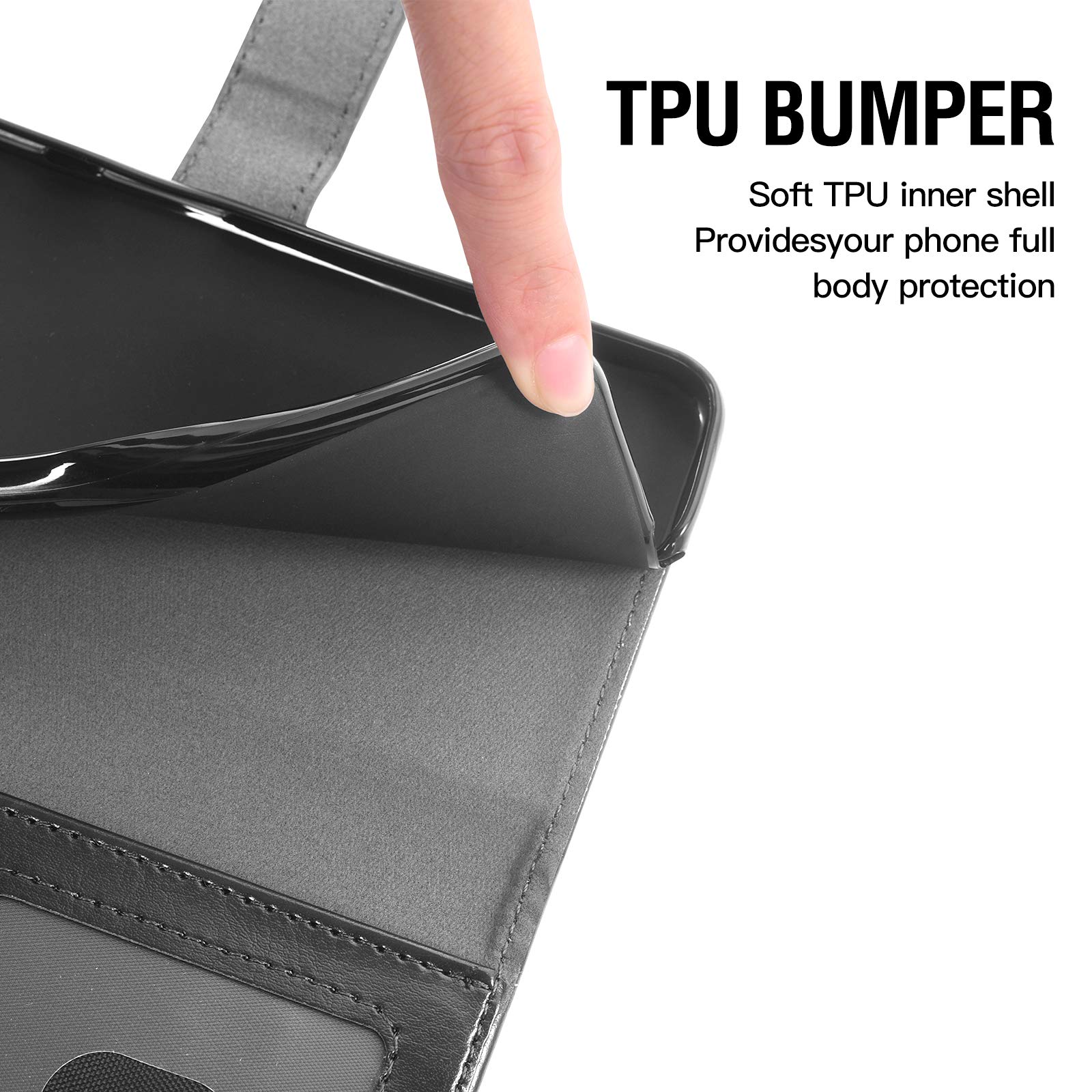 Moto One Fusion+ Wallet Case with Card Holder & Stand - Black for Men & Women | Durable Phone Accessories for Daily Use