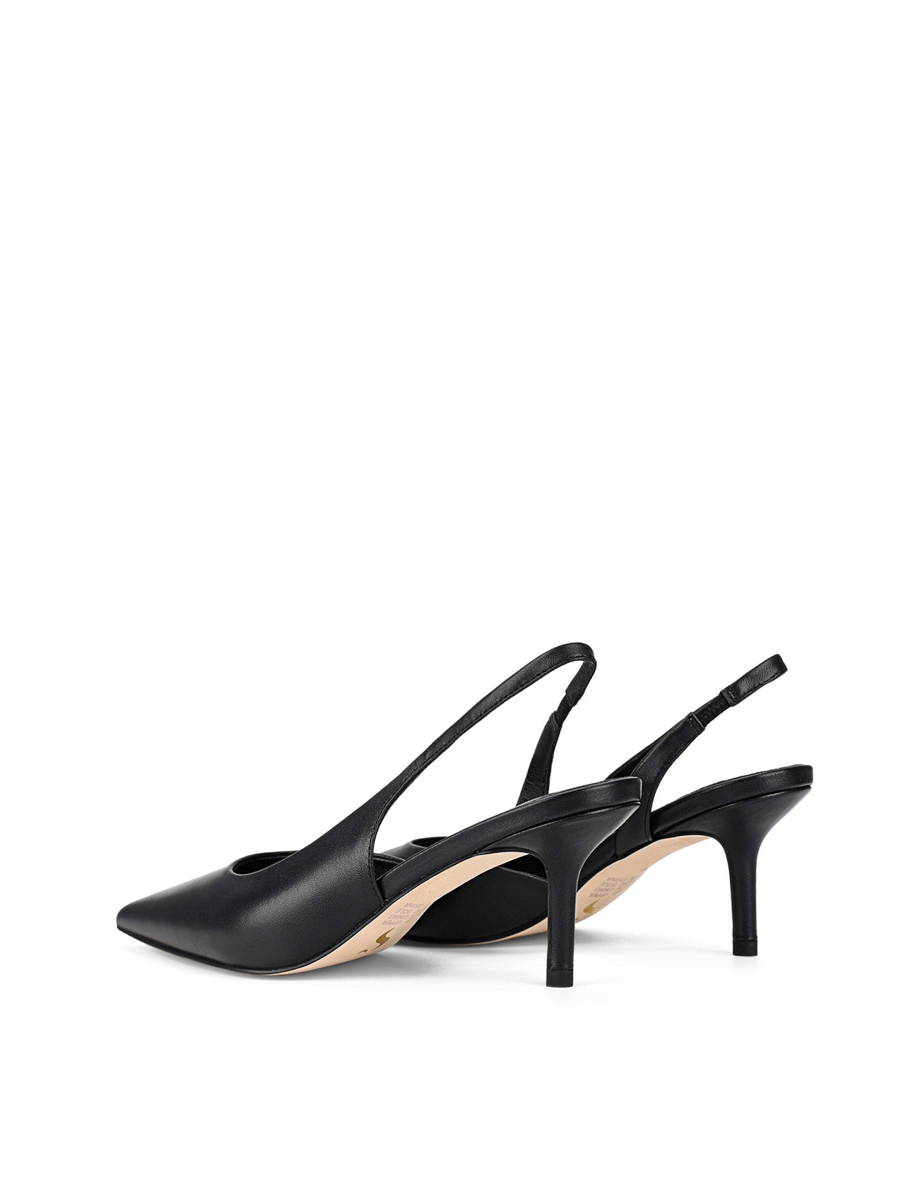 Yoselyn Dorsay Black Leather Slingback Heels - Comfortable & Stylish Women's Shoes for Work, Parties & Evening Events