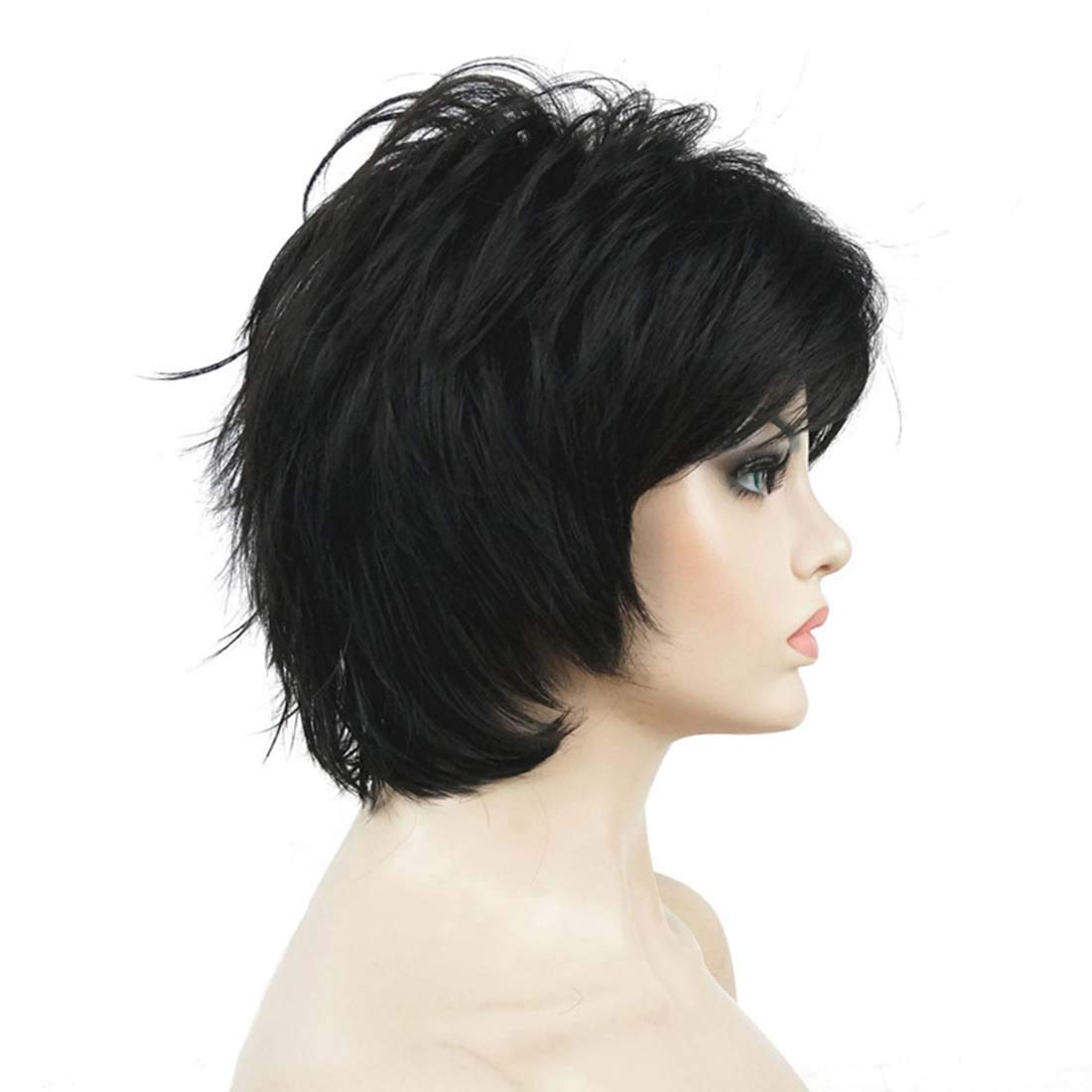 Stylish Short Layered Shaggy Synthetic Wig with Bangs for Women - Perfect for Cosplay, Halloween & Daily Fashion Looks
