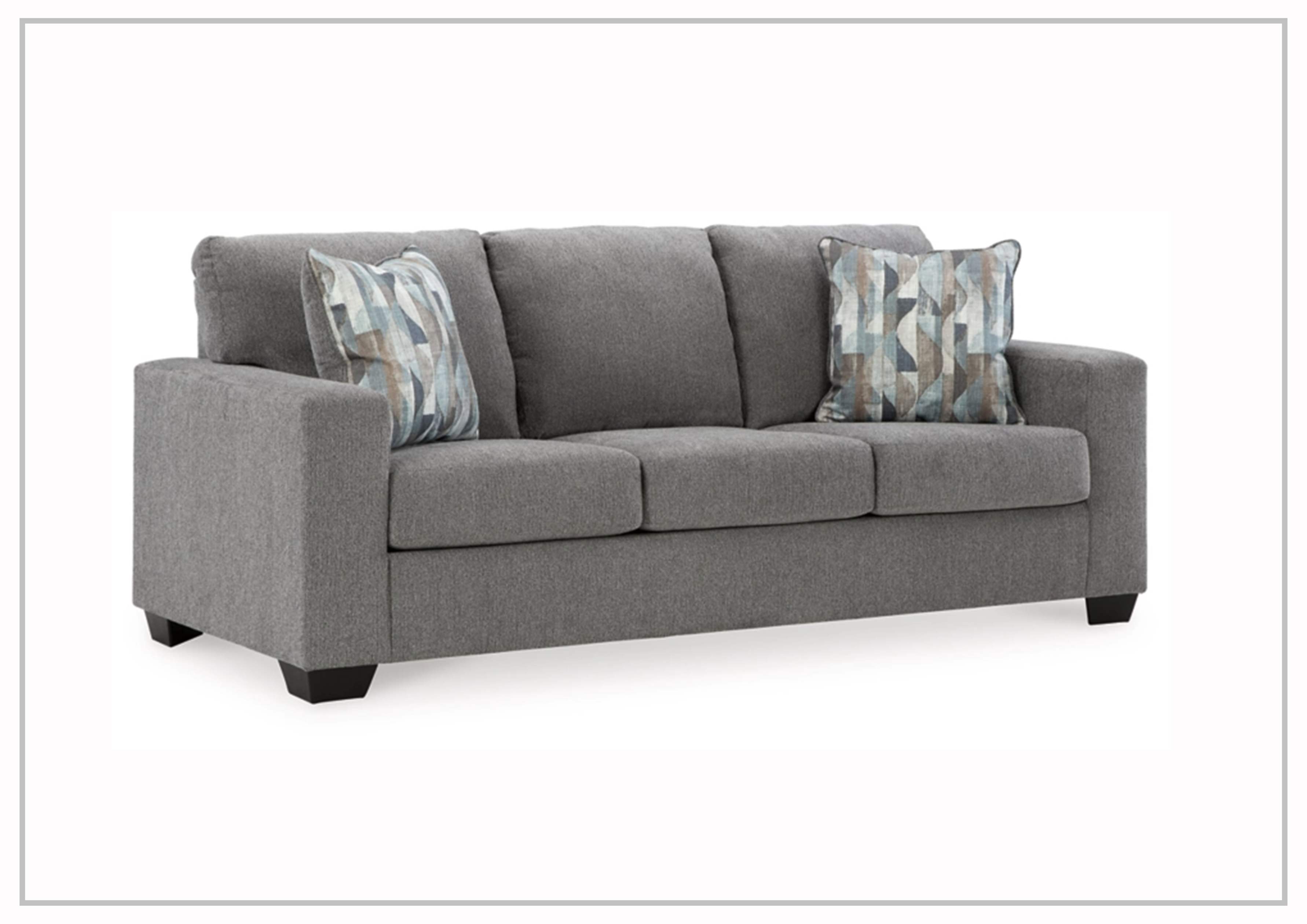 Gio Italia Dolce Queen Fabric Sleeper Sofa - Graphite & Parchment Convertible Sofa Bed for Small Spaces | Perfect for Guest Rooms, Apartments & Home Offices