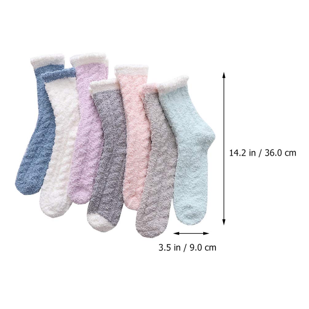 ABOOFAN 5 Pairs Women's Coral Fleece Socks - Soft Fluffy Crew Socks, Warm Winter Slipper Socks for Women, Cozy Boot Socks for Home, Office and Outdoor Activities