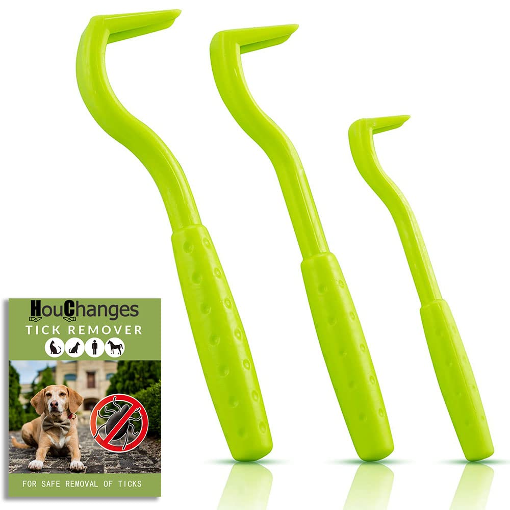 HouChanges 3Pcs Tick Remover Tool - Safe for Dogs, Cats & Humans - Outdoor Pet Care