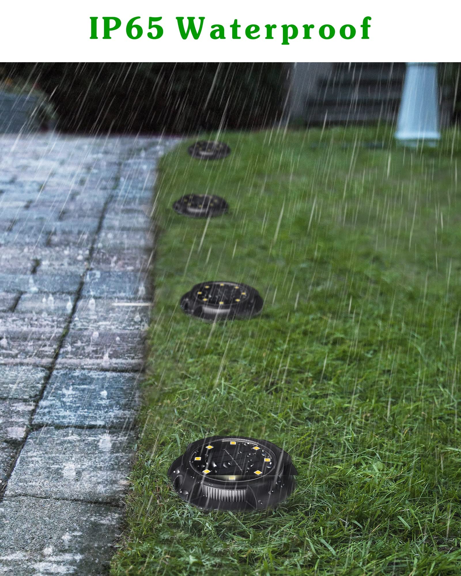 12 Pack Solar Pathway Lights Outdoor - Waterproof Blue LED Walkway Lights for Yard, Garden, Halloween Decor | Solar Powered Uplight & Sidelight for Driveway, Patio, Lawn & Landscape Lighting