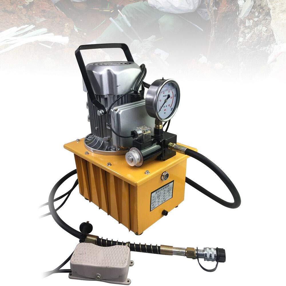 750W 7L Electric Hydraulic Pump with Solenoid Valve & Pedal Control - 110V Oil Cylinder Pump with 1.8m Hose for Automotive Repair, Industrial Equipment & Hydraulic Machinery
