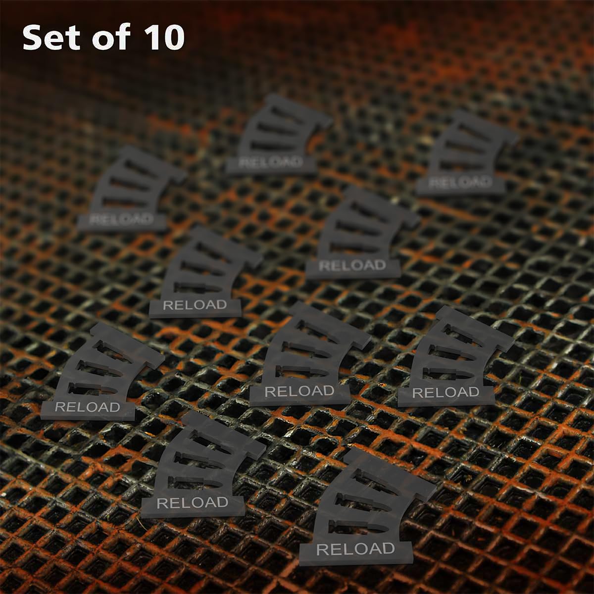 LITKO Gun Reload Tokens - 10 Pack Translucent Grey Ammo Markers for Tabletop Wargames & Board Games - Perfect for Warhammer 40K, D&D, and Miniature Gaming Accessories