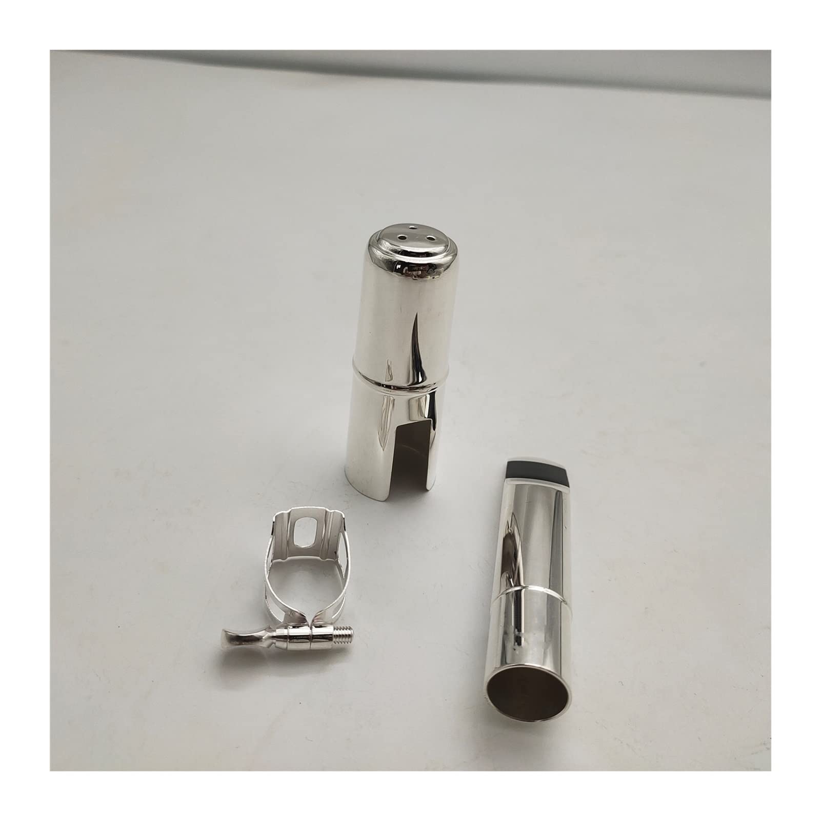 Professional Saxophone Mouthpiece Replacement Set - Silver & Gold Plated Alto/Tenor Sax Accessories for Woodwind Instruments (Soprano Silver 7) | Perfect for Jazz Bands, School Performances & Professional Musicians