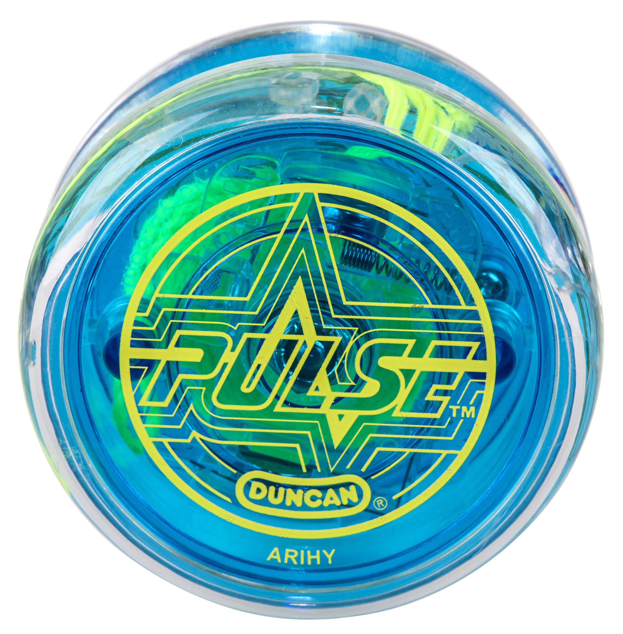 Duncan Toys Pulse LED Light-Up Yo-Yo - Professional Intermediate Yo-Yo with Smooth Ball Bearing Axle & Colorful LED Lights (Clear/Blue) - Perfect for Night Play, Performances & Skill Practice