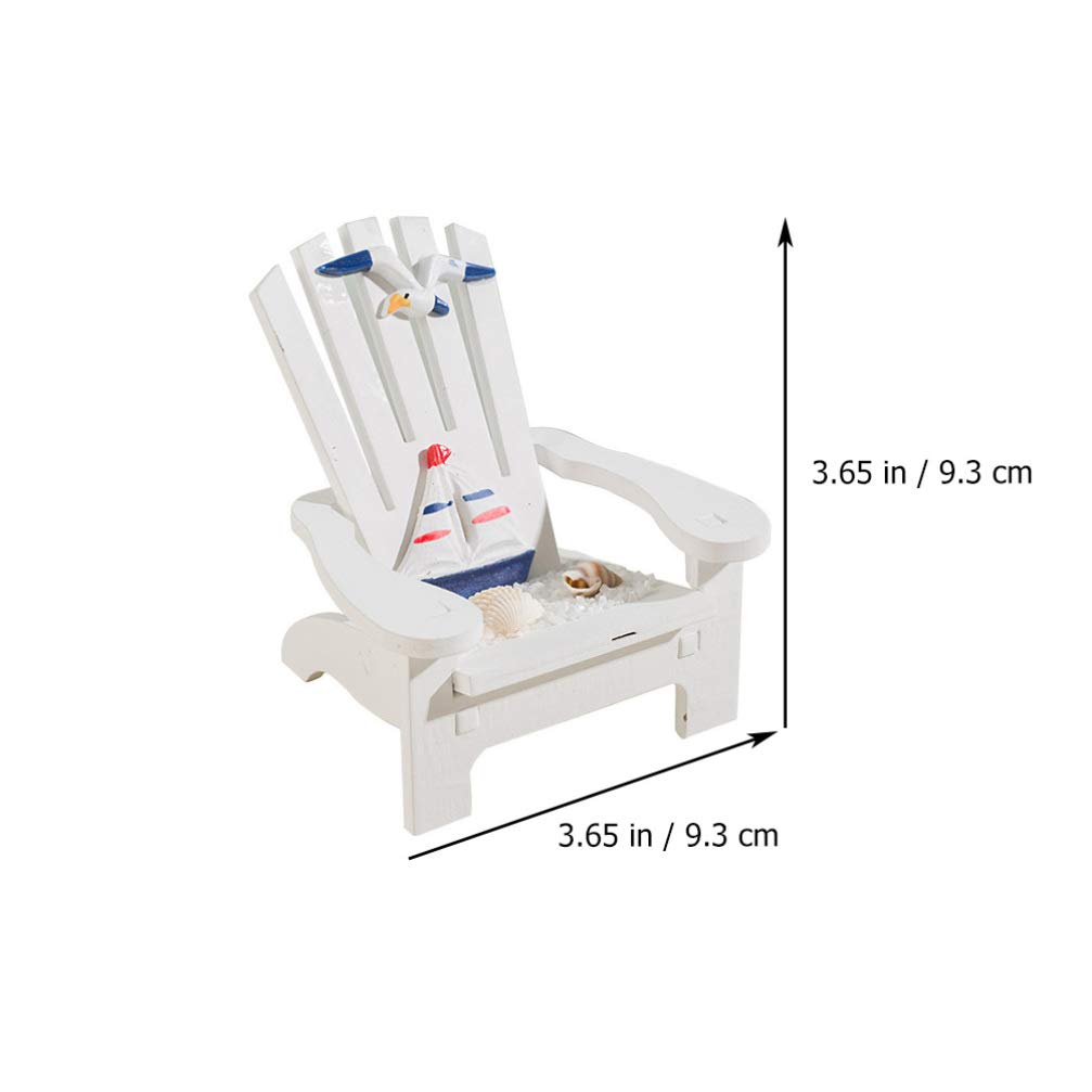 BESPORTBLE 2Pcs Miniature Beach Chairs - Tiny Wooden Cake Topper Decor, Nautical Dollhouse Furniture & Mini Landscape Accessories for Photo Props, DIY Crafts, and Dollhouse Decor | Perfect for Wedding Cakes, Beach Themed Parties, and Miniature Displays