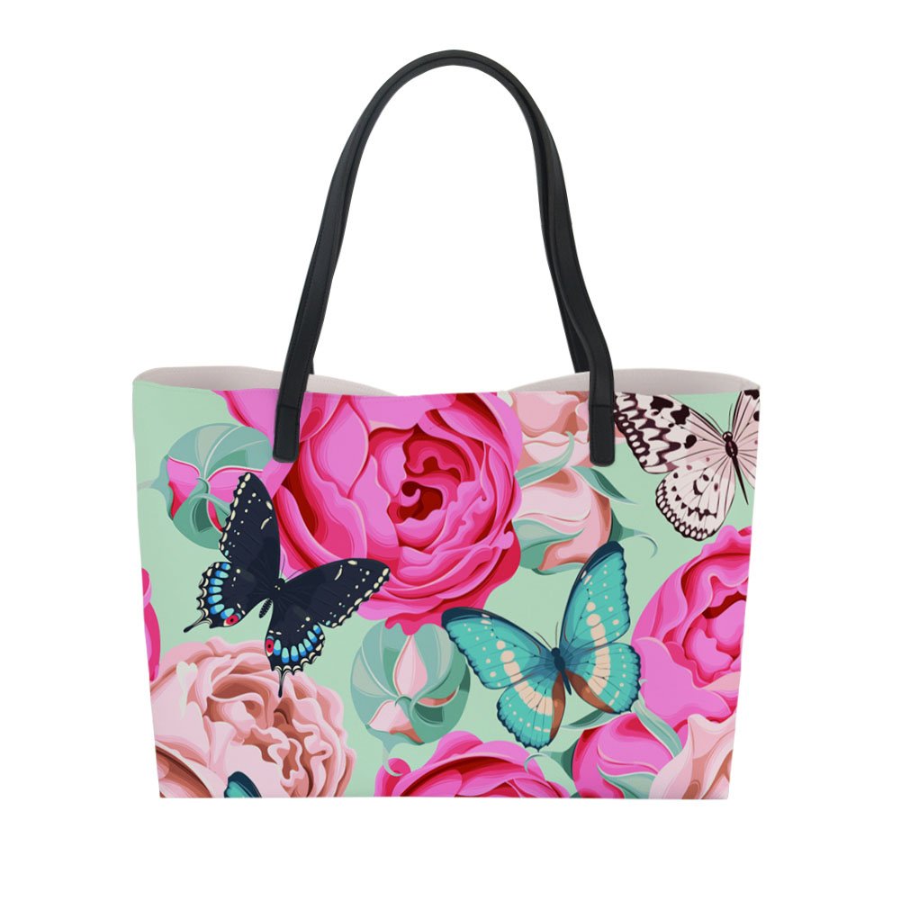 Butterfly Print Large Cute Tote Bag for Women - Spacious Travel Shoulder Bag, Beach Tote, Work Bag & Shopping Bag | Perfect for Travel, Work, Beach & Daily Use