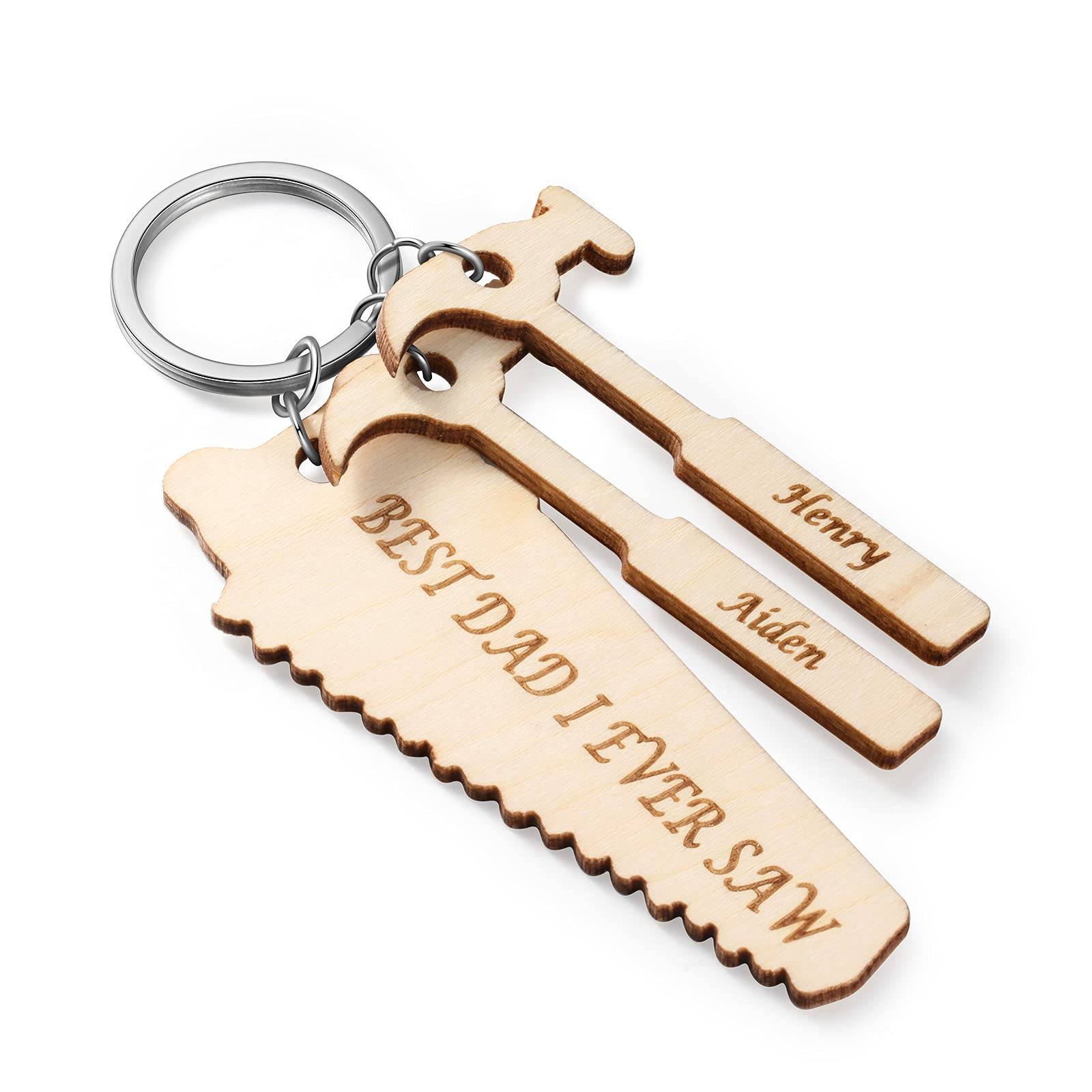 Custom Hammer Keychains for Men - Personalized JewelOra Keychain Gift for Dad, Father's Day, Birthday, or Everyday Carry Accessory