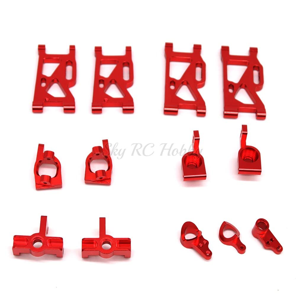 1:14 144001 RC Car Upgrade Parts - Metal Front Swing Arm, C Seat Combiner, Steering Cup & Rear Wheel Seat Replacement Set | Durable Spare Parts for RC Car Maintenance & Performance Enhancement | Perfect for Off-Road Racing & DIY RC Upgrades (Color: Black)